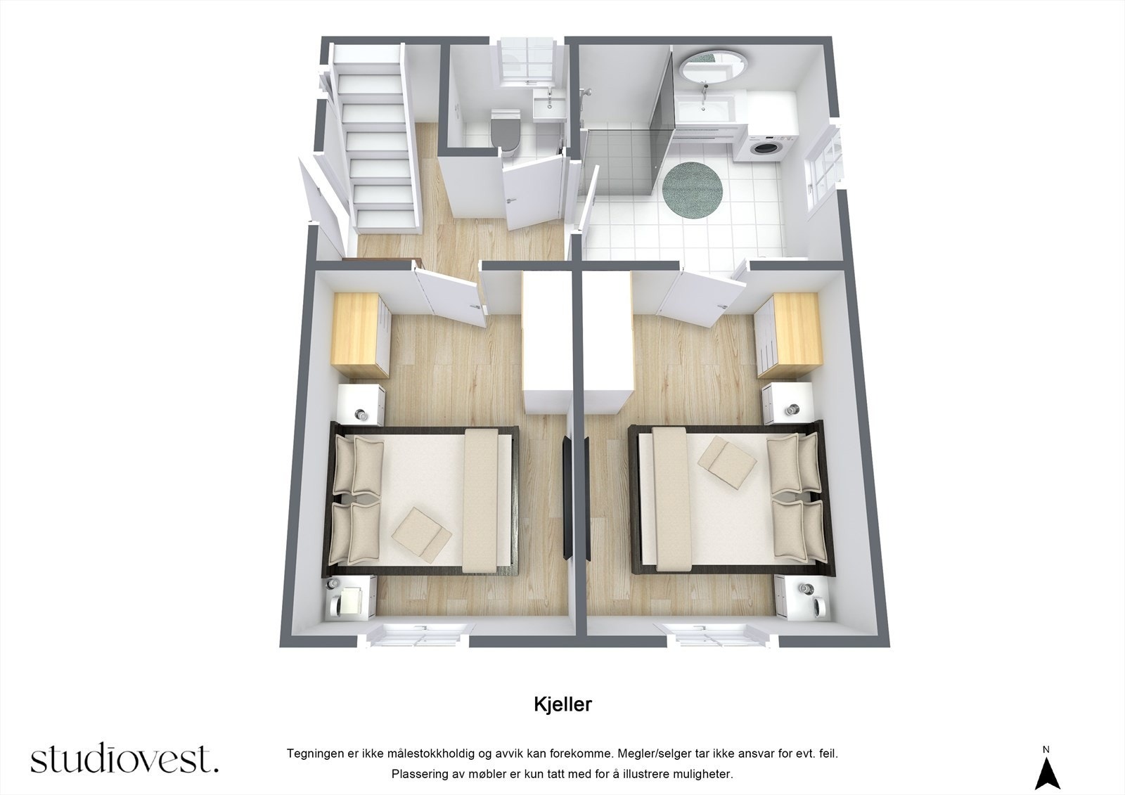Planskisse Kjeller 3D. Galleribilde