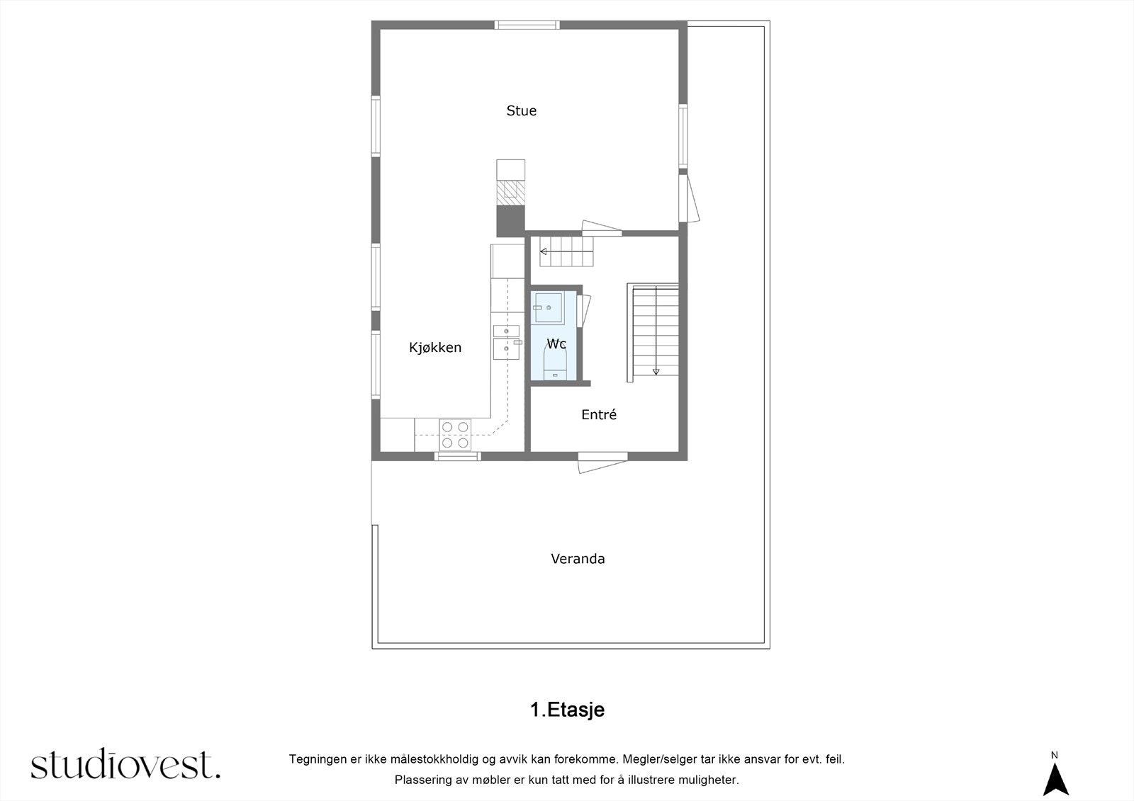 Planskisse 1.Etasje 2D Galleribilde