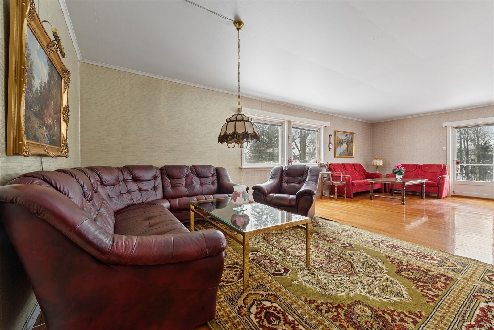 I byggetegningene er det i tillegg til stue tegnet inn 2 soverom her. Galleribilde