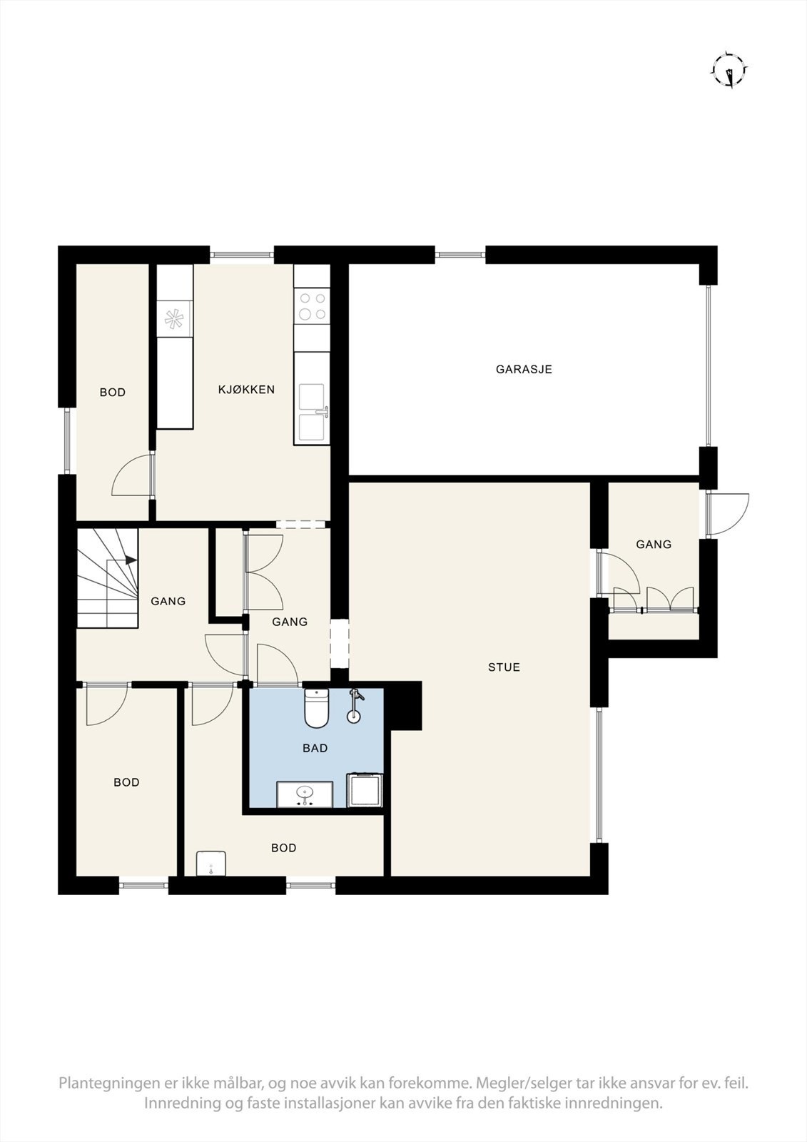 Plantegning kjelleretasje Galleribilde