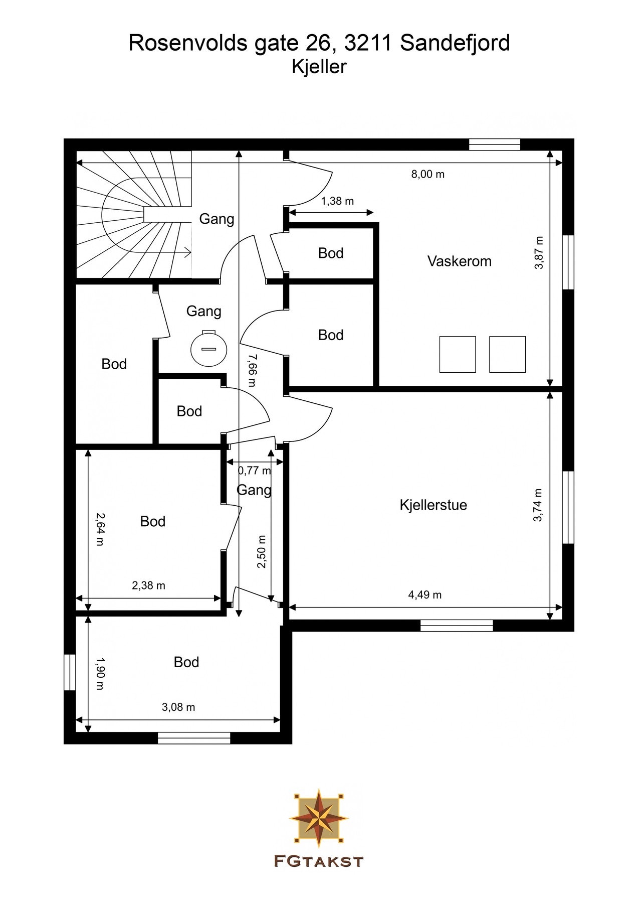 Plantegning kjelleretasje Galleribilde