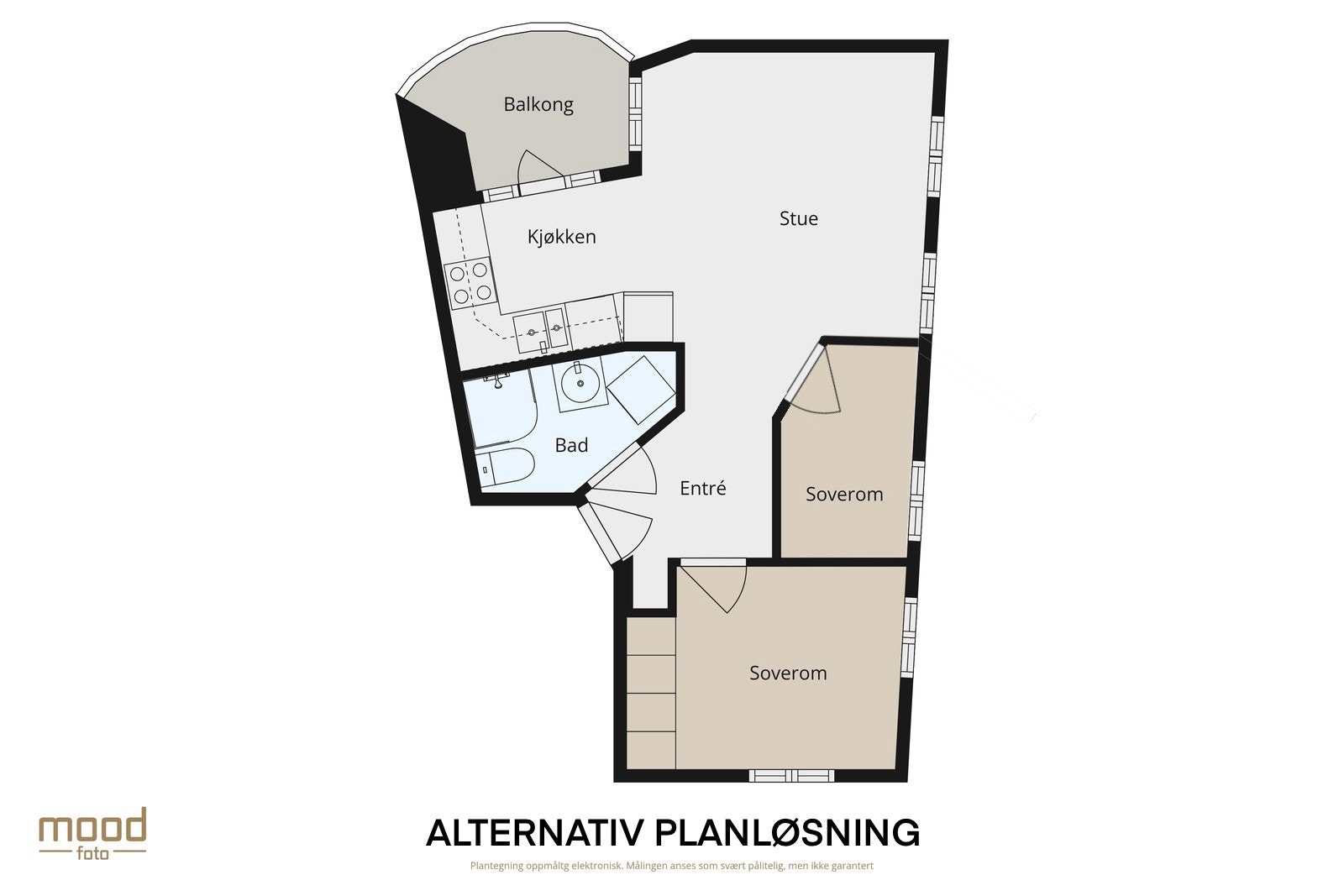 En alternativ planløsning dersom man ønsker å skille av en del i stuen til et ekstra rom. Galleribilde