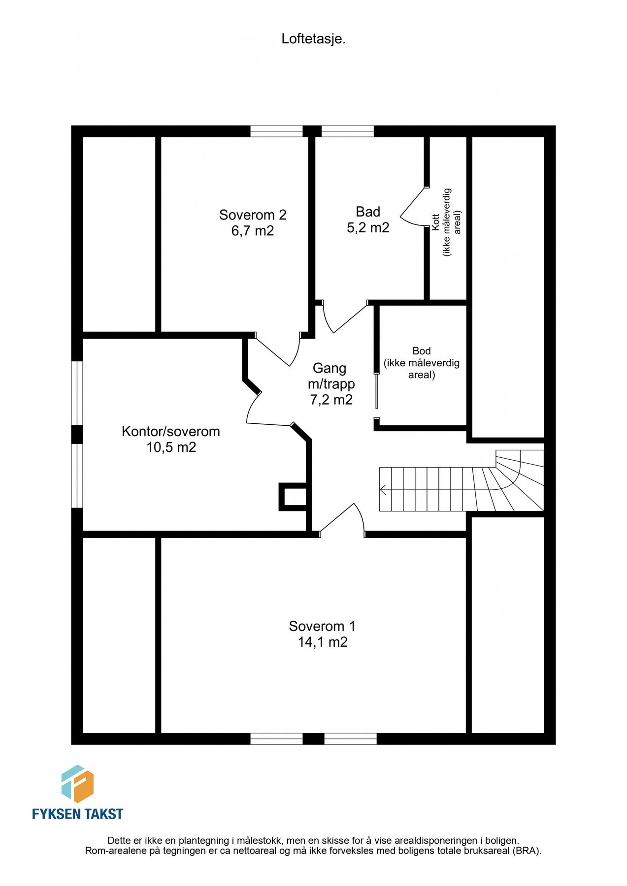 Planskisse Loftetasje. Galleribilde