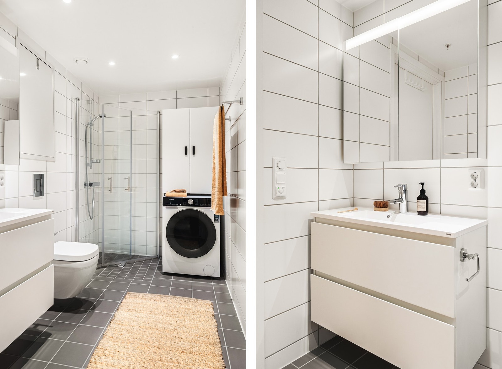 Det er også opplegg for vaskemaskin, og kombimaskinen som står her medfølger handelen. Galleribilde