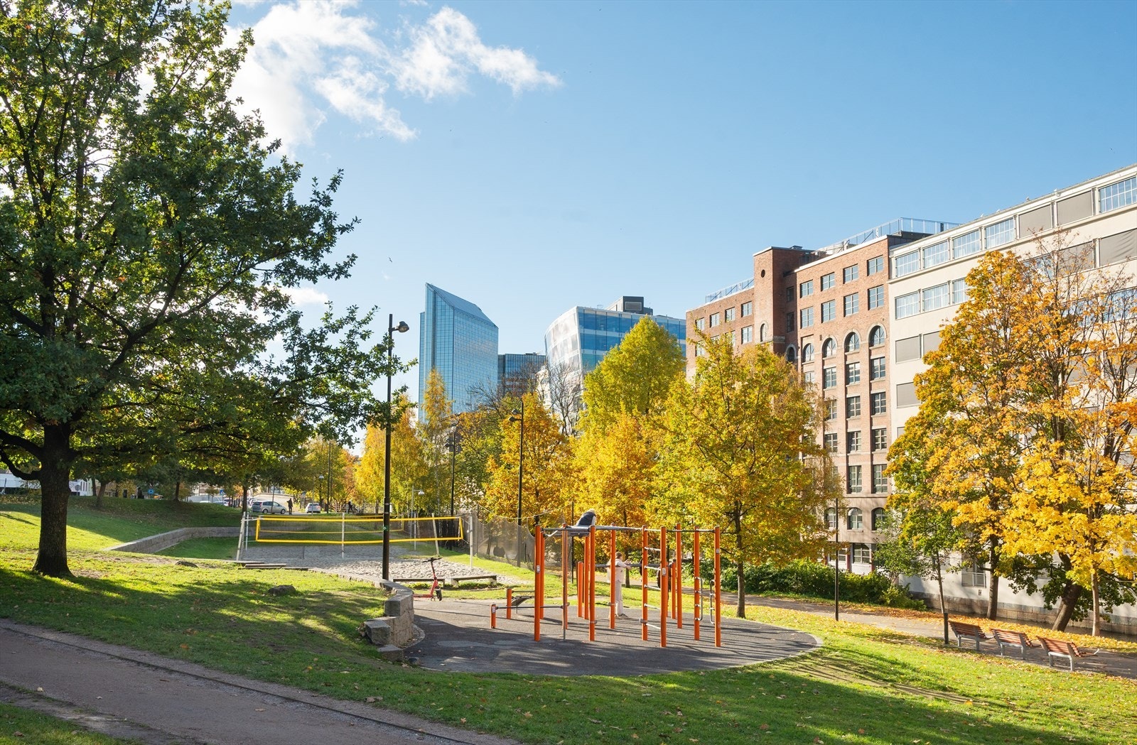 Nærområdet byr på flere grønne lunger og parker. Galleribilde