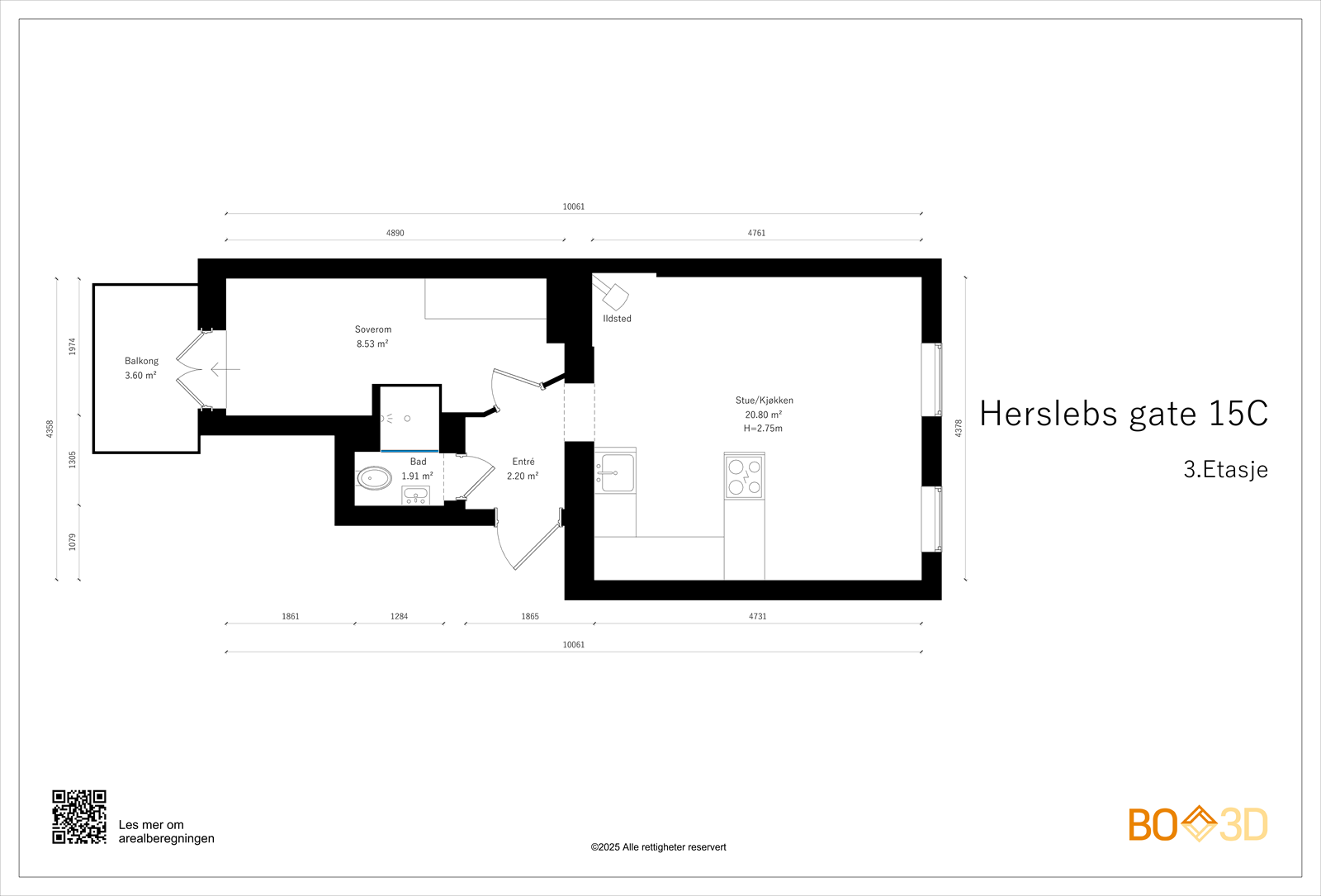 Målsatt Plantegning. Galleribilde