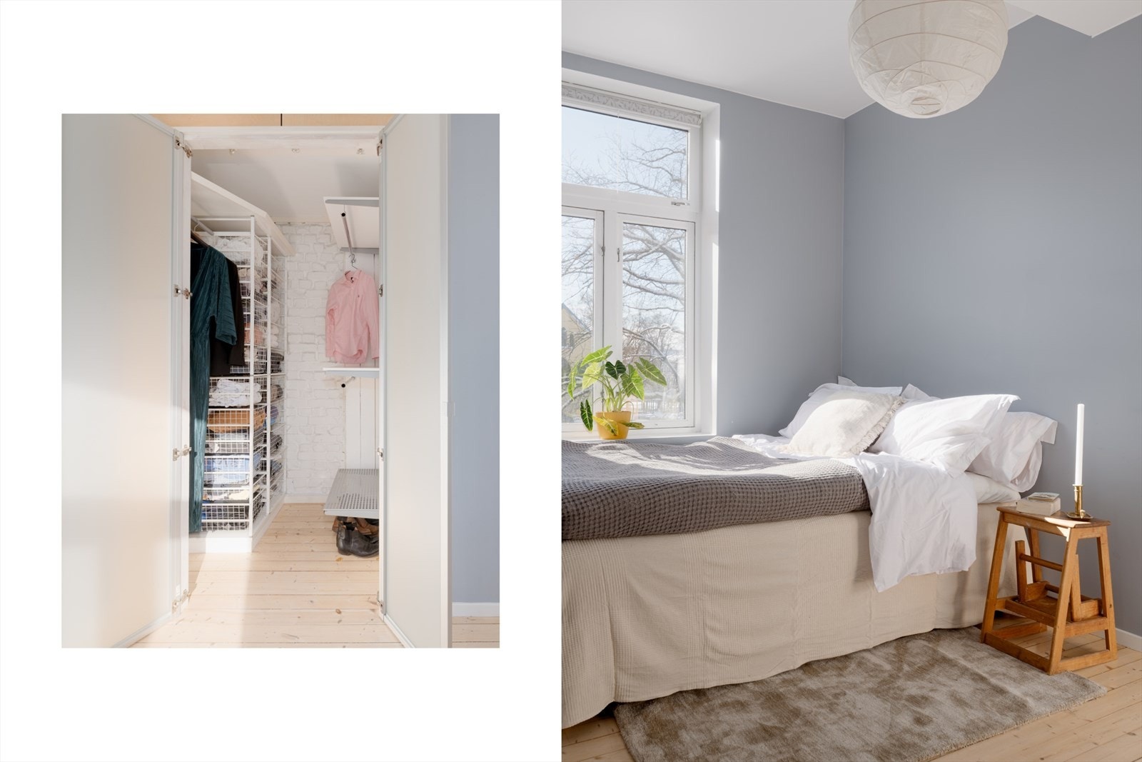 Her får du rikelig med plass til klær, sko og tilbehør. Vinduet sørger for mye lysinnslipp hele dagen. Galleribilde