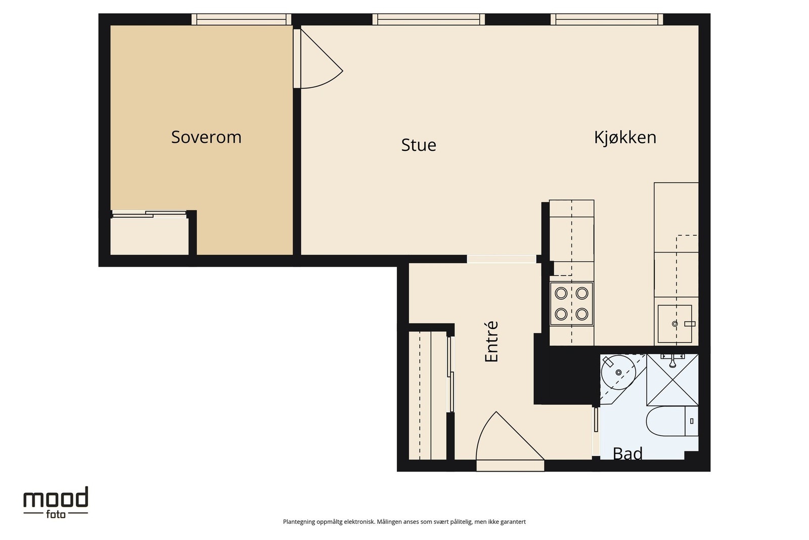Leilighetens planløsning - I tillegg er det 3 eksterne boder Galleribilde