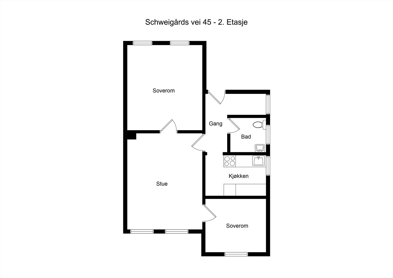 Plantegning, 2. etasje. Galleribilde