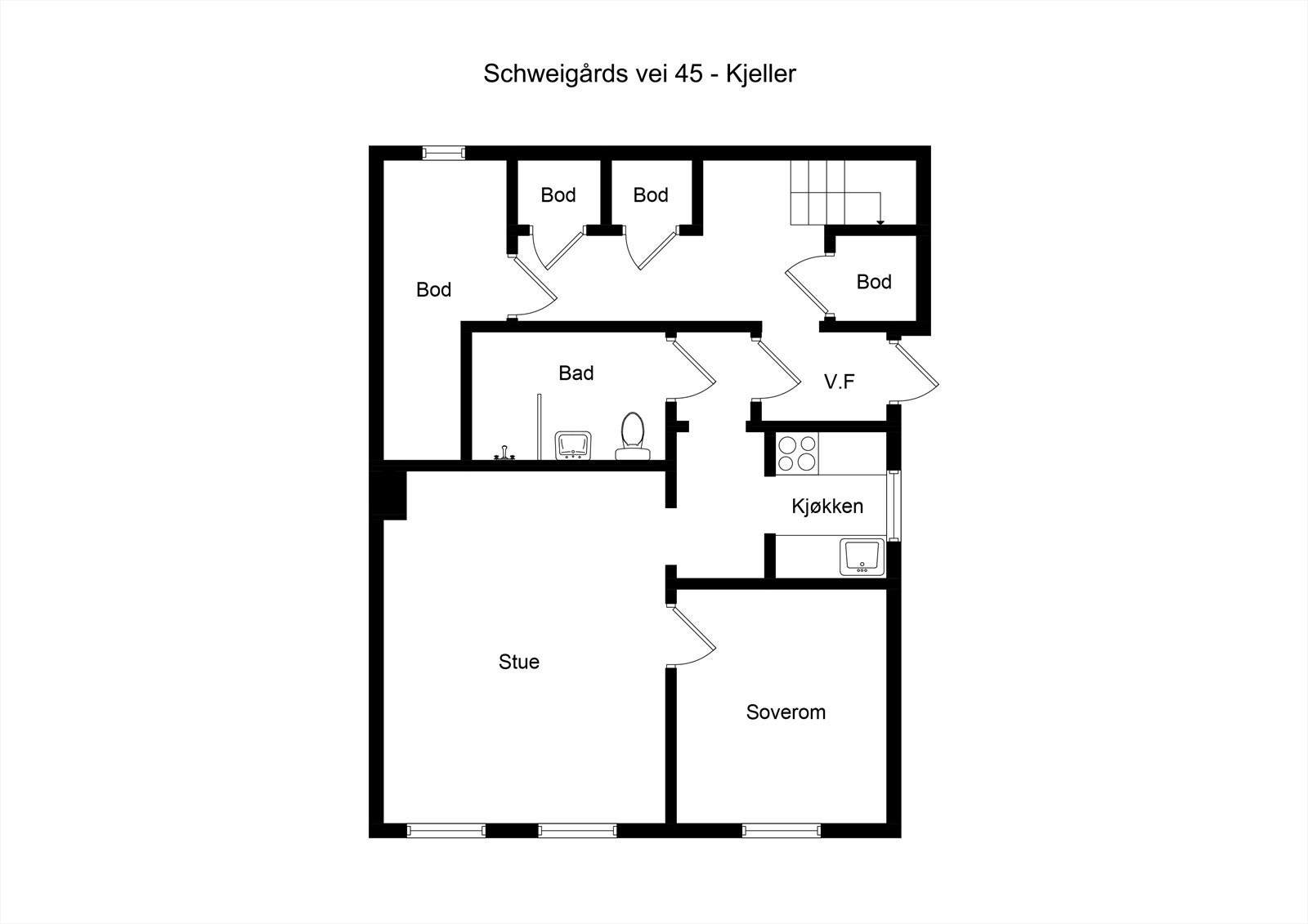 Plantegning, underetasje. Galleribilde