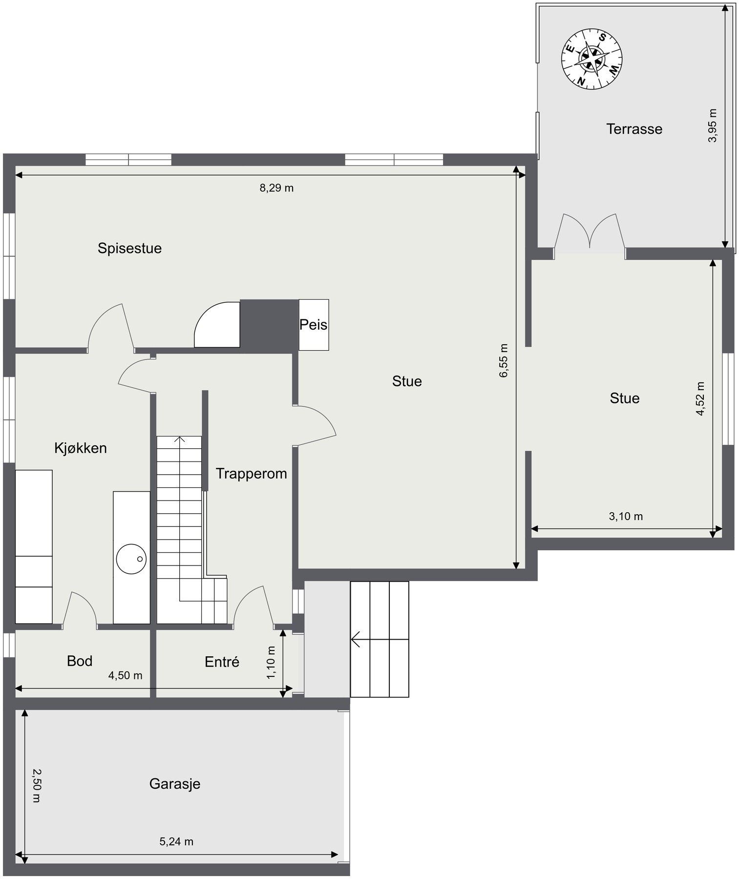 Plantegning - 1.etasje Galleribilde