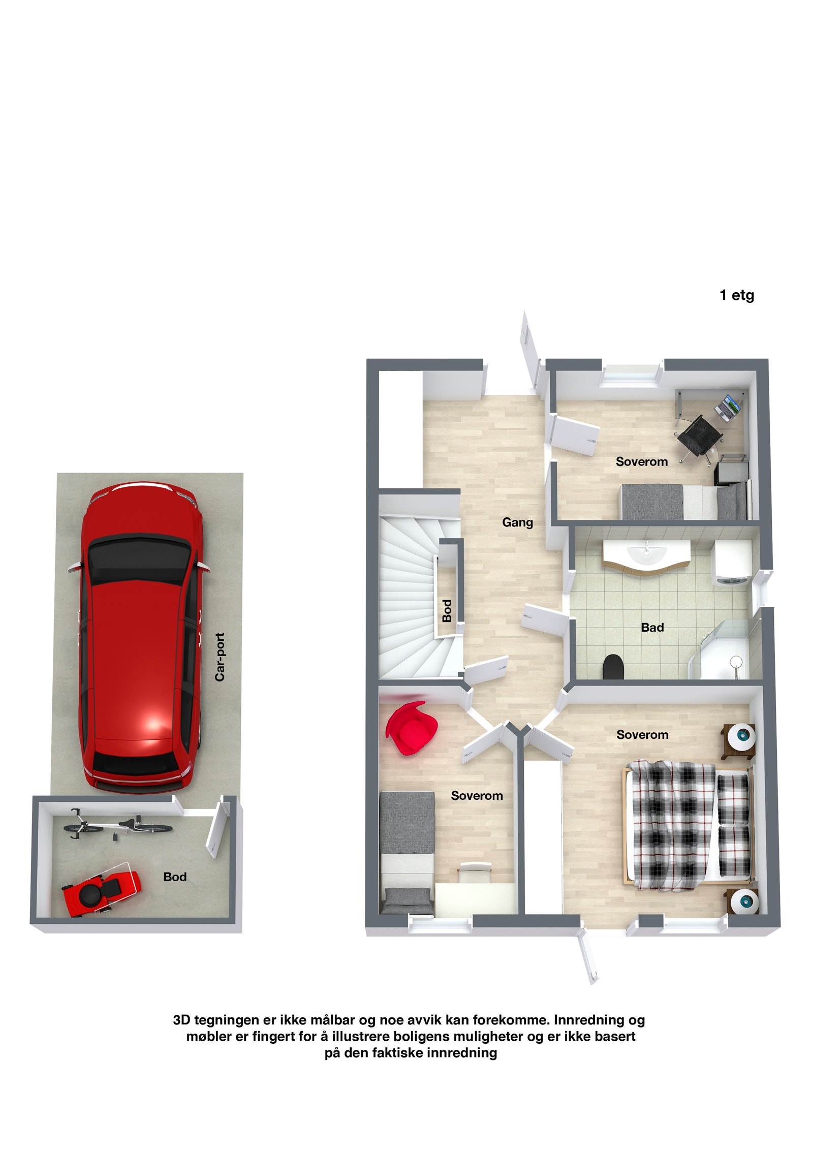 Plantegning 1. etasje Galleribilde