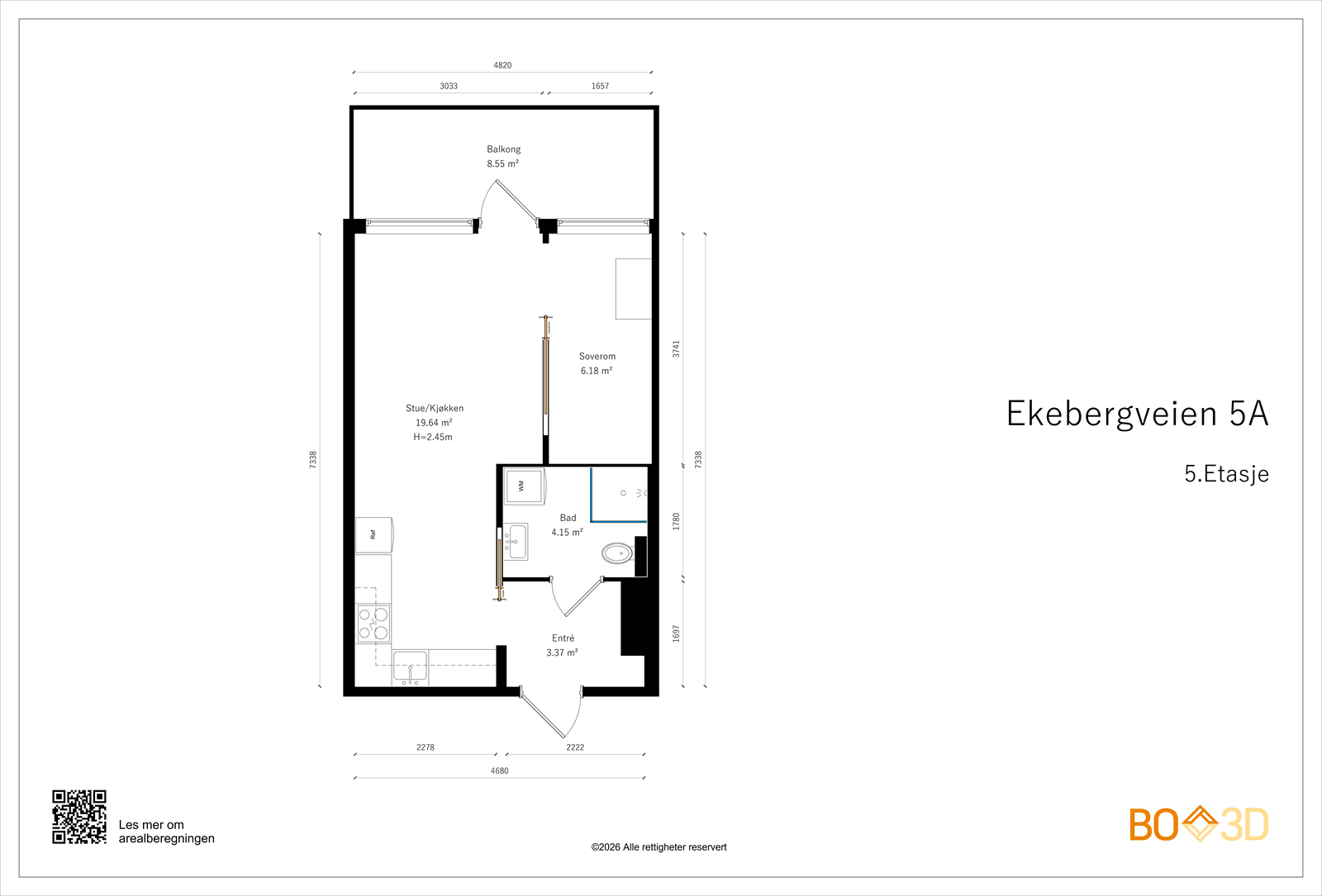 Målsatt plantegning. Galleribilde