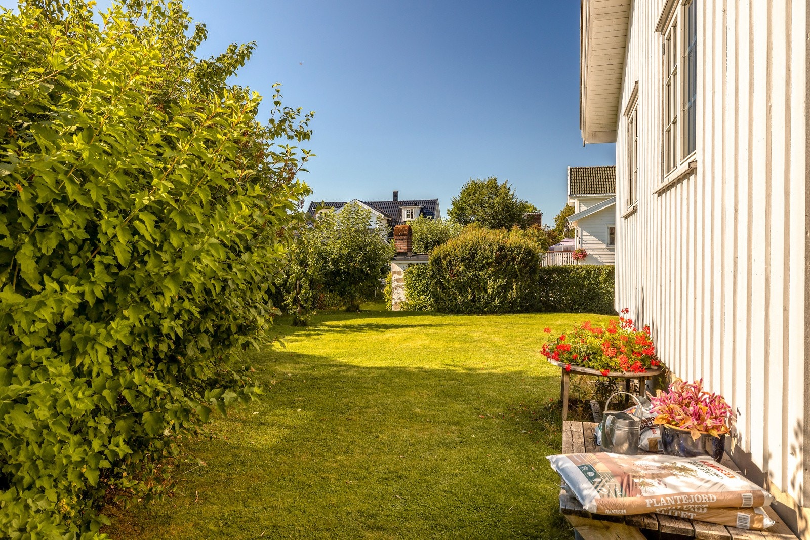 Uteområdet har gode solforhold. Galleribilde