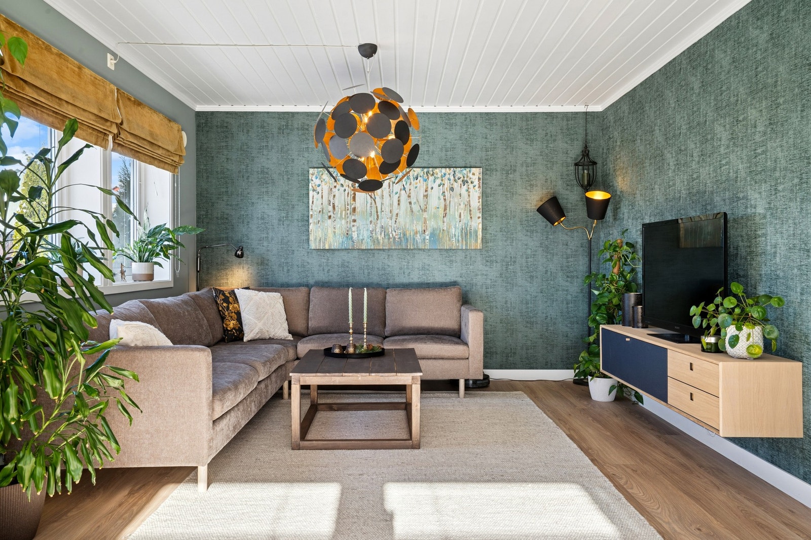 Her kan du innrede delen av stuen som en TV-stue. Perfekt for filmkveld med venner eller familie. Galleribilde