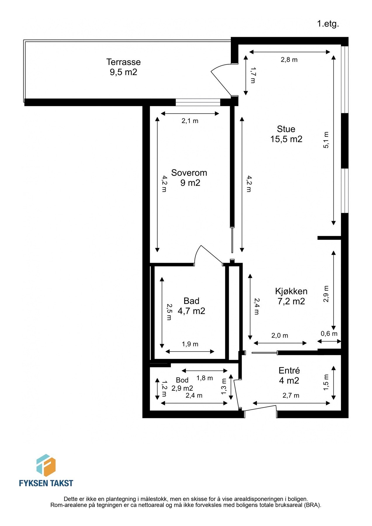 Målsatt planskisse. Galleribilde
