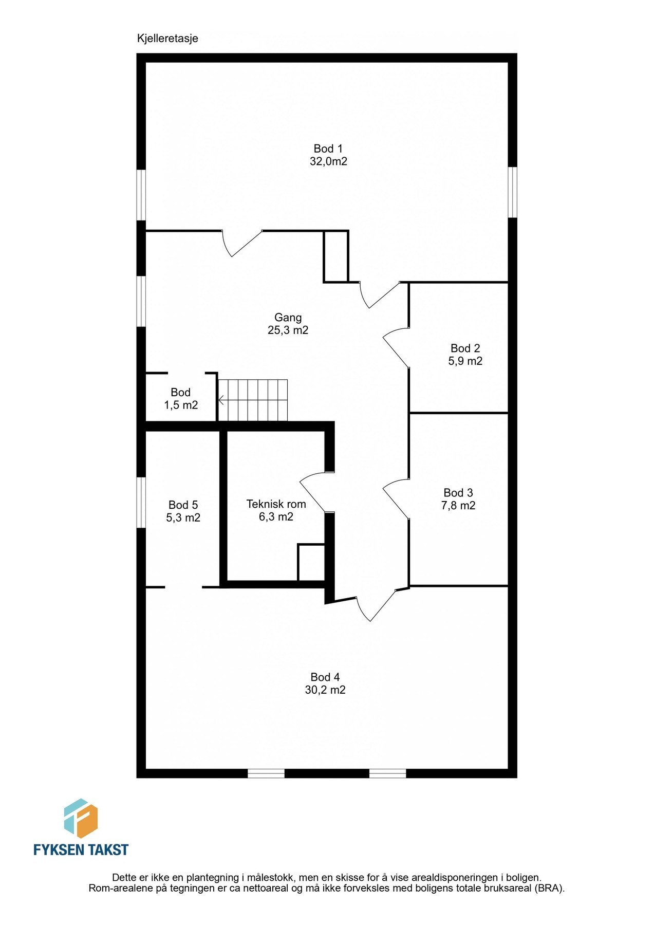 Planskisse - kjelleretasje. Galleribilde