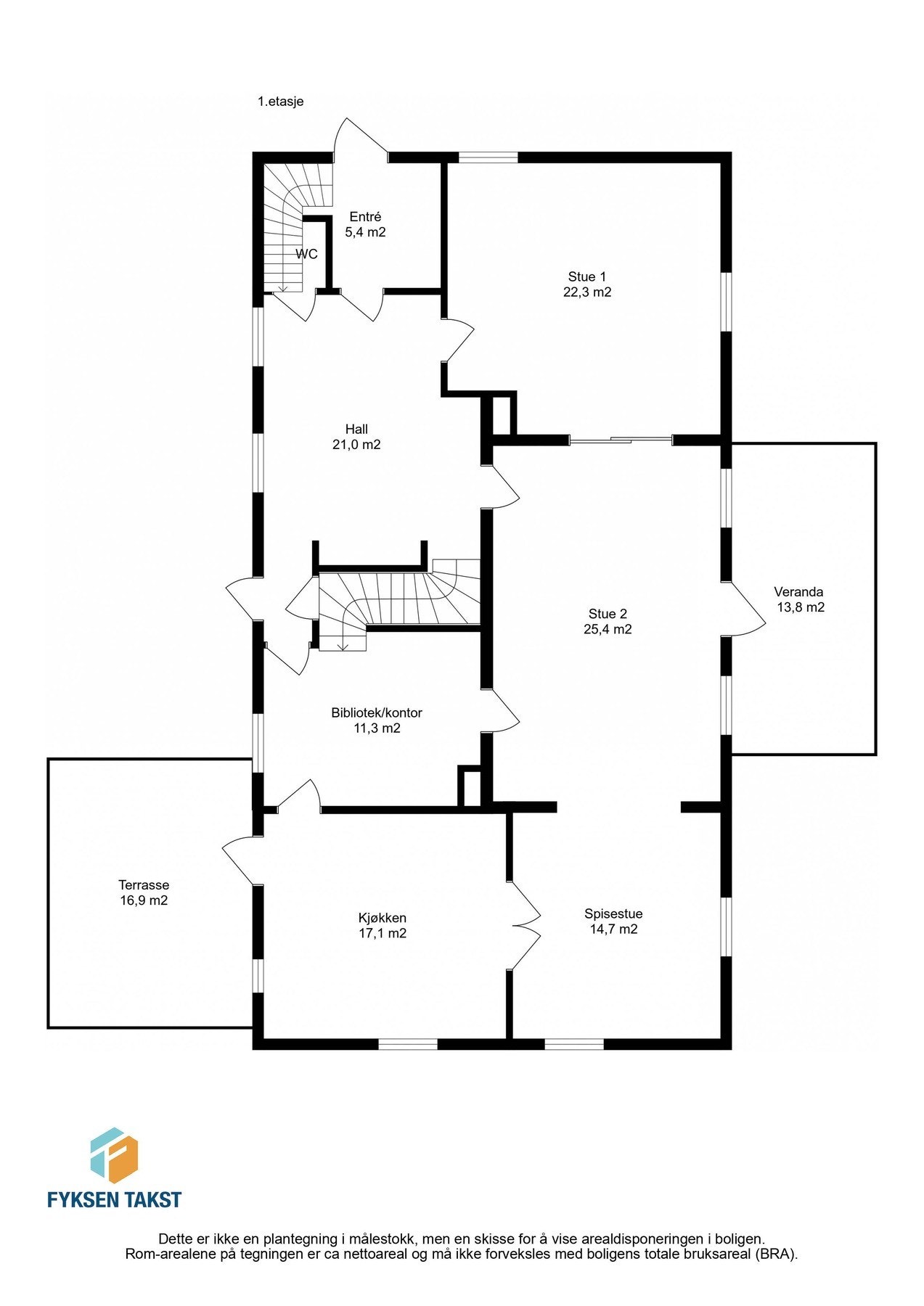 Planskisse - 1.etasje. Galleribilde