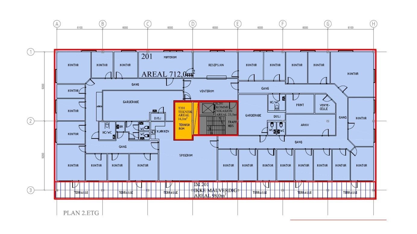 Eksisterende planløsning. Galleribilde
