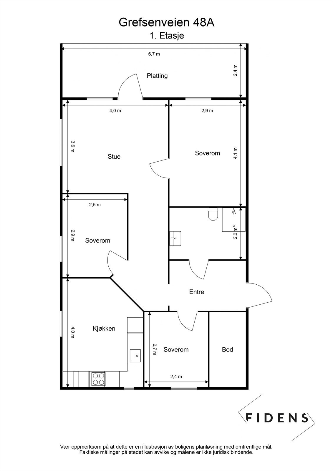 Plantegning - Målsatt Galleribilde