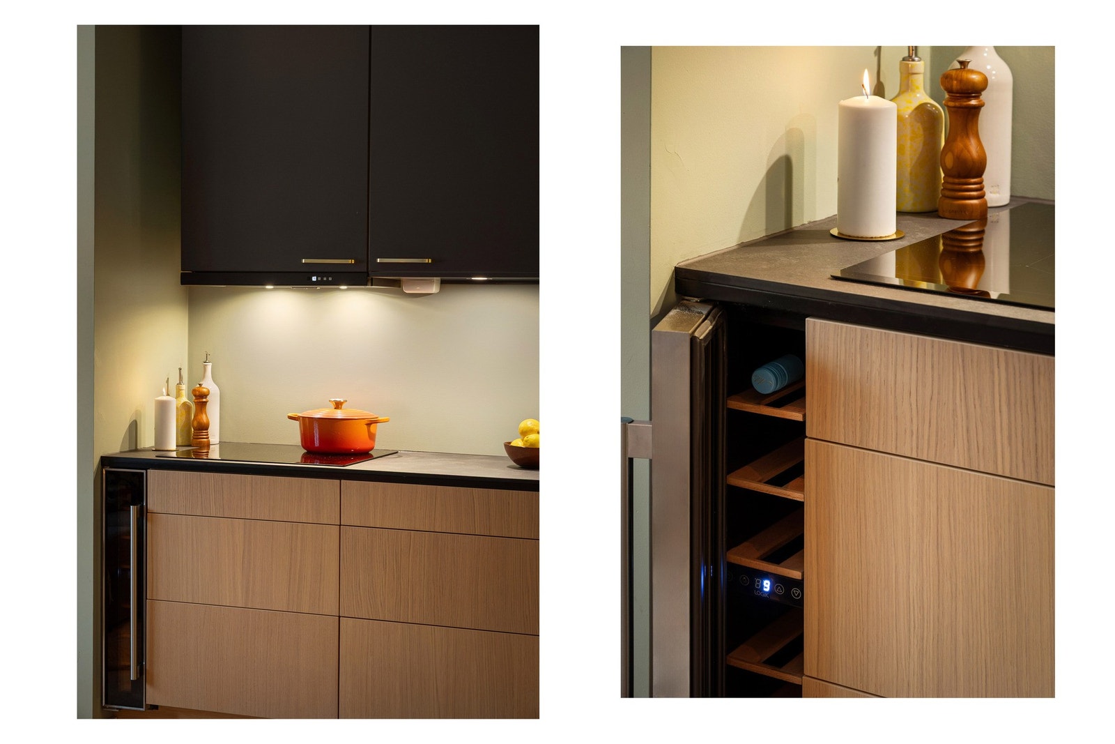 Og ikke minst to integrerte vinskap, som understreker kjøkkenets eksklusive preg! Galleribilde