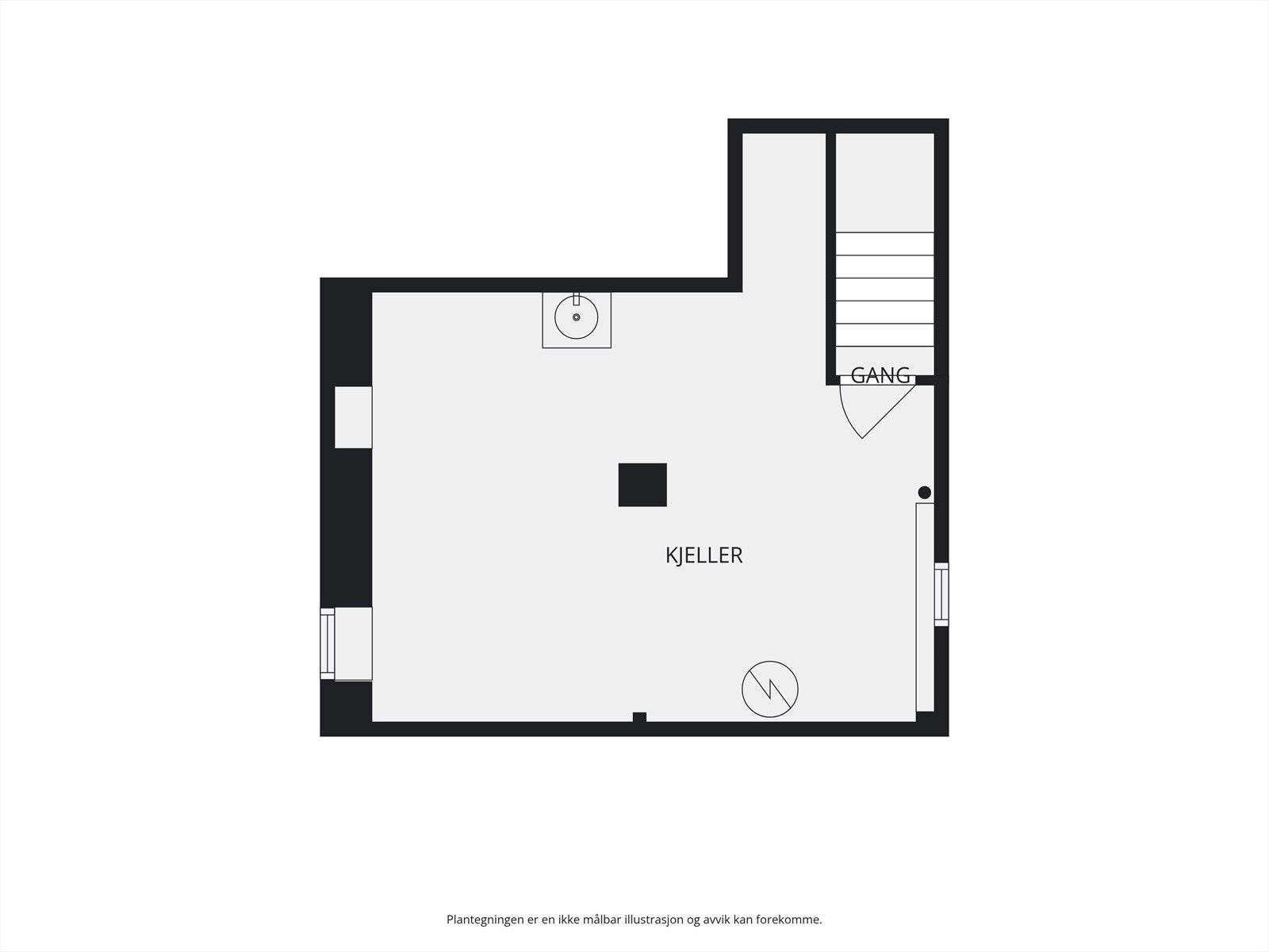 Plantegning kjeller. Galleribilde