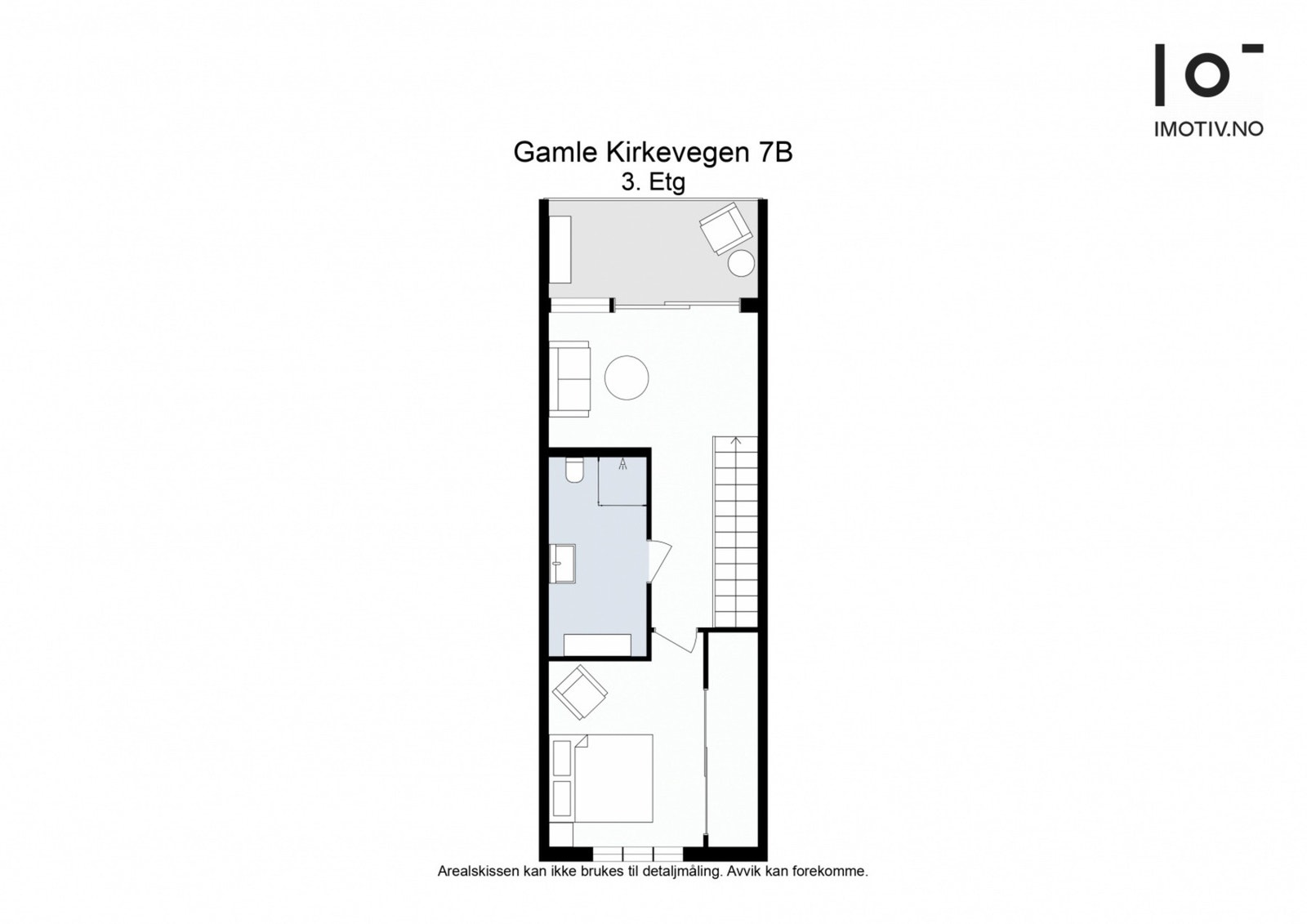 Plantegning 3. etasje. NB - Bildene er fra nabohuset. Galleribilde