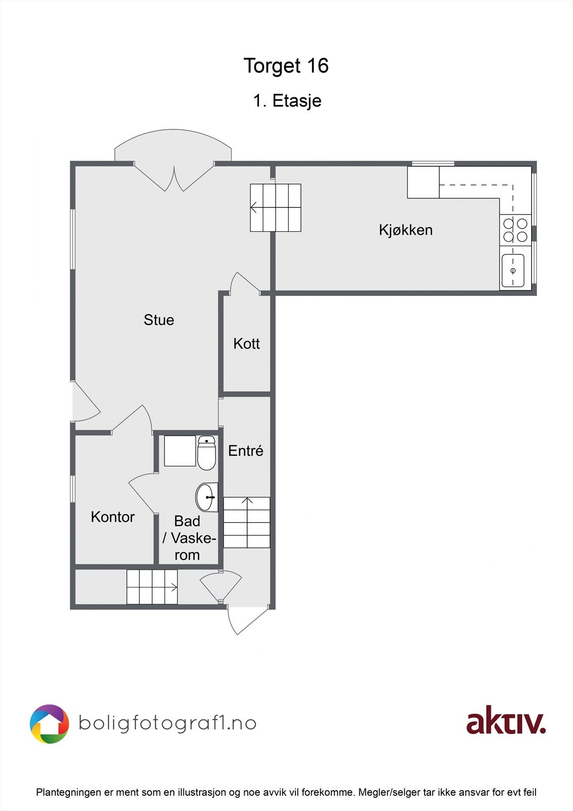 Plantegning, 1. etg. Galleribilde