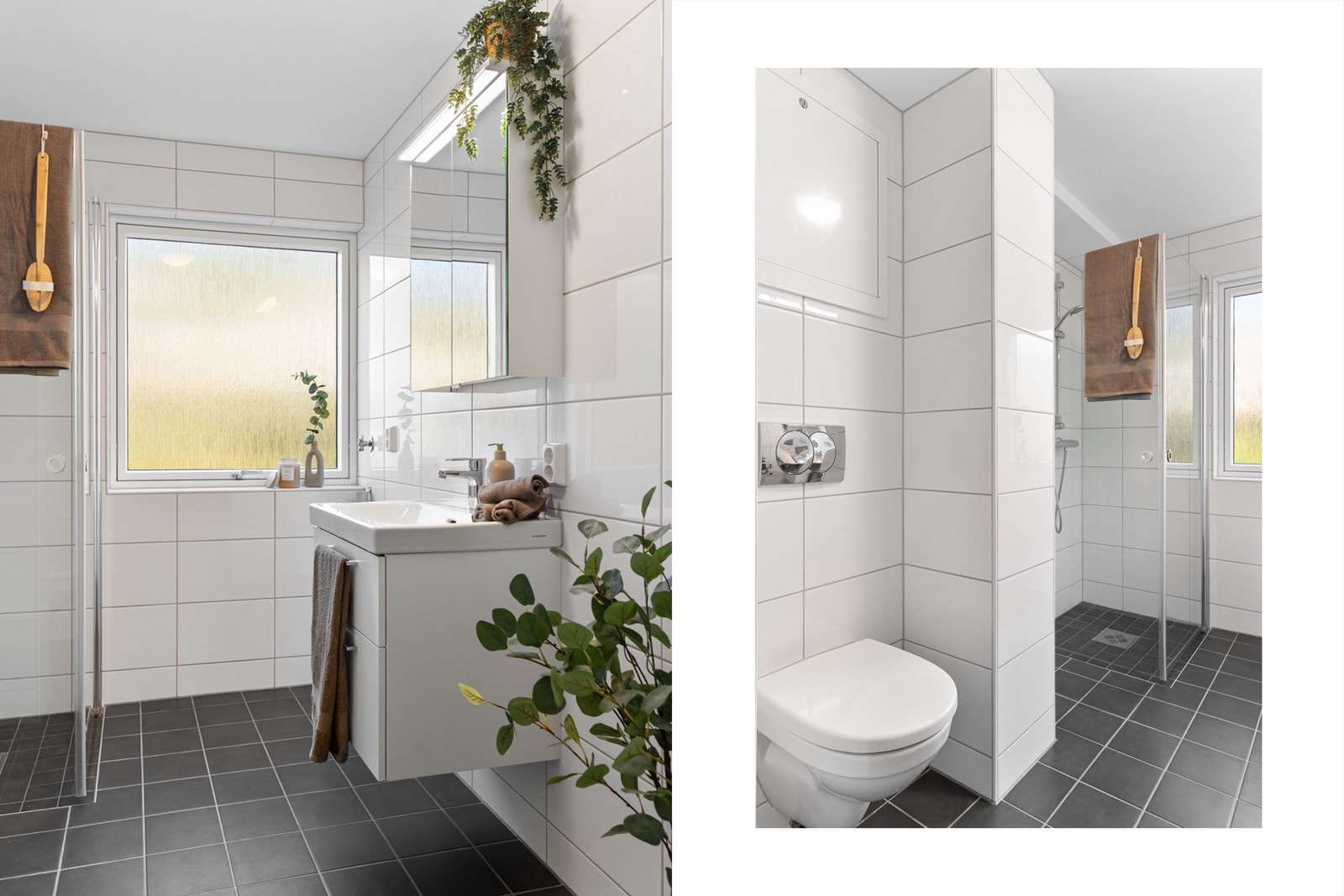 - Det er plass og opplegg for vaskemaskin i hjørnet ved vinduet - Galleribilde