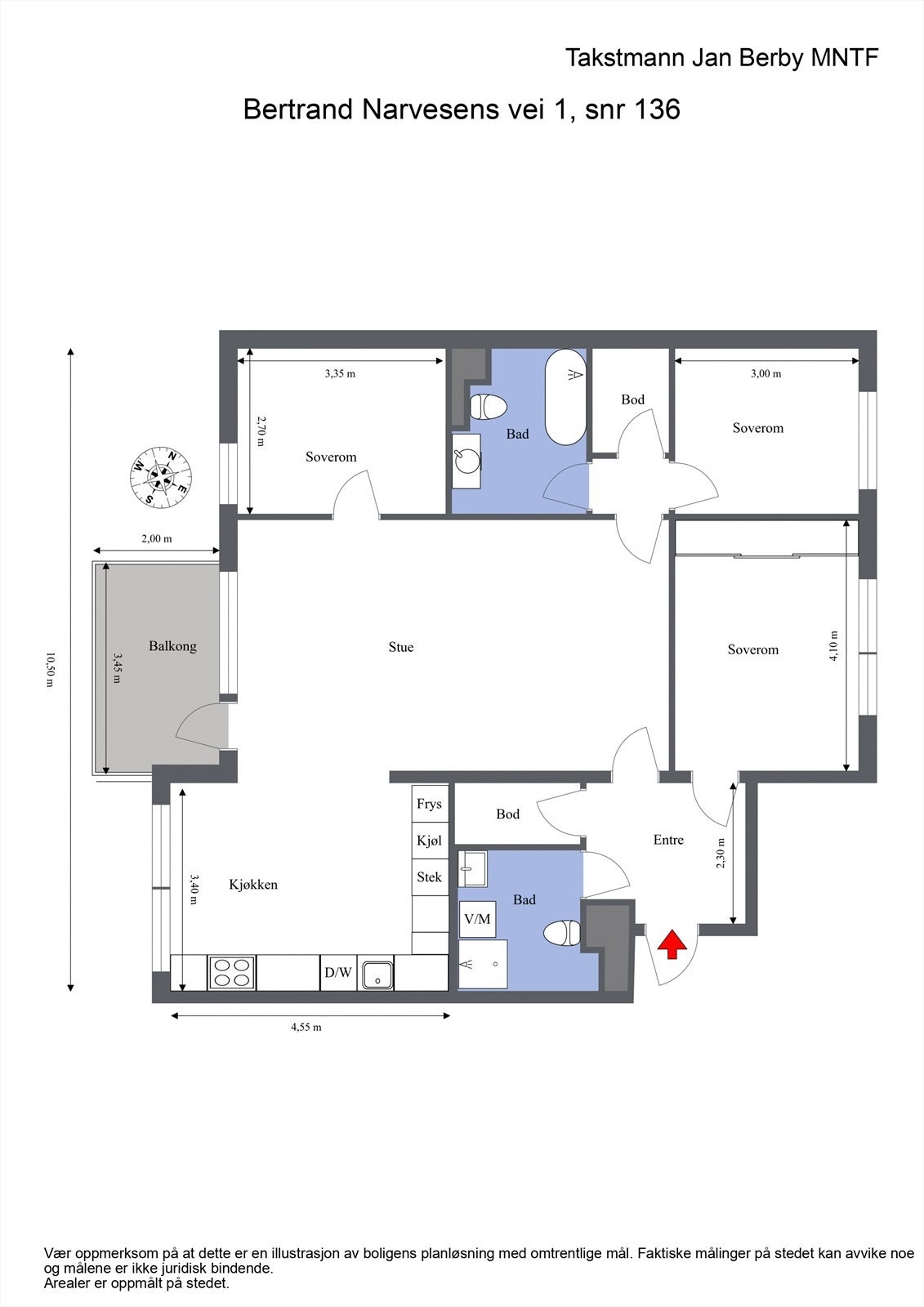 Plantegning. I tillegg medfølger en romslig bod i kjelleren. Galleribilde