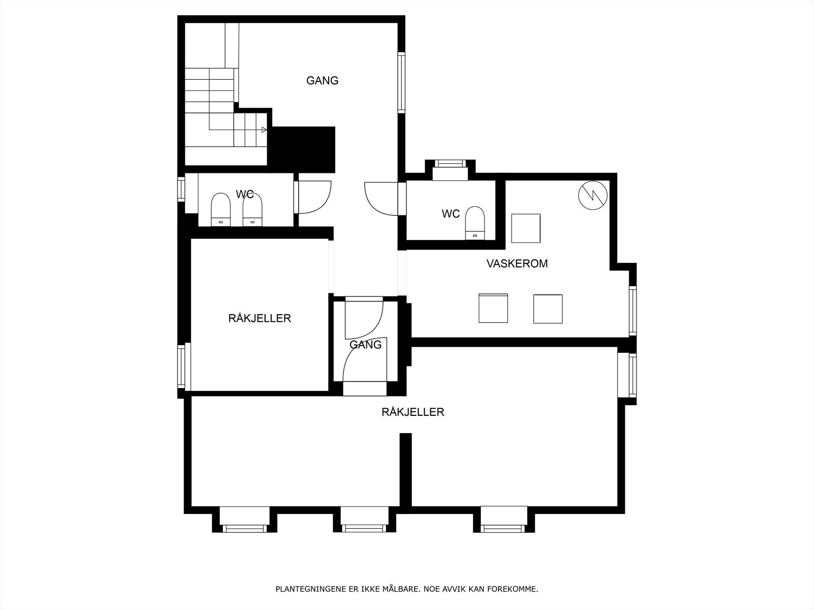 Plantegning kjeller. Galleribilde