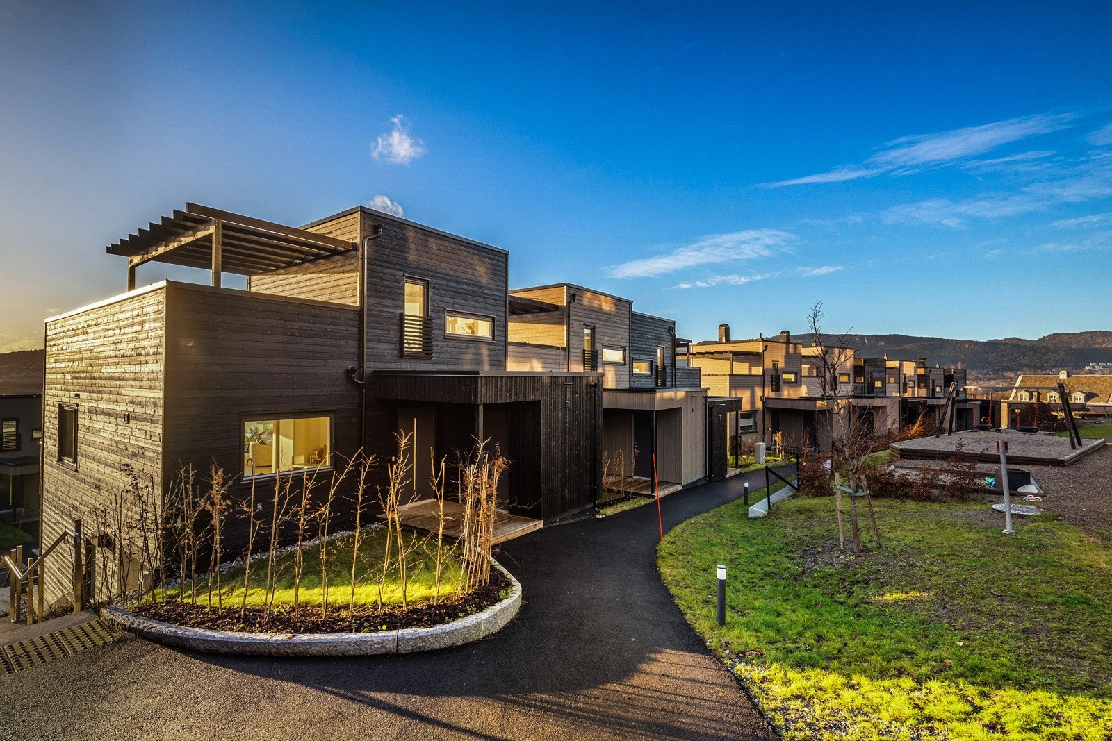 Boligen ligger på enden i rekken. Galleribilde