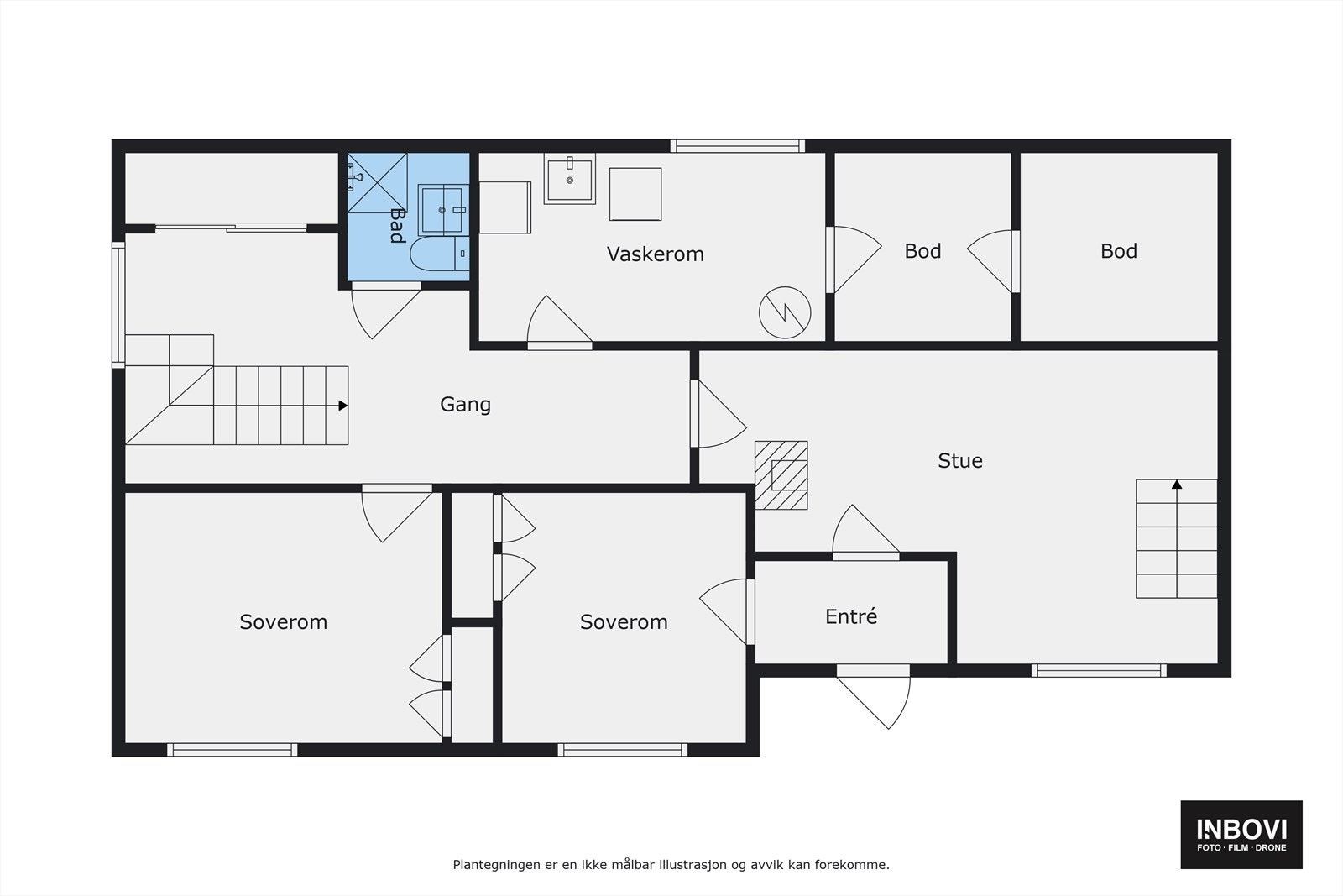 Plantegning underetasje. Deler av underetasjen er innredet og omgjort uten at dette er søkt om og uten at nødvendig godkjennelse er gitt av kommunen. Galleribilde