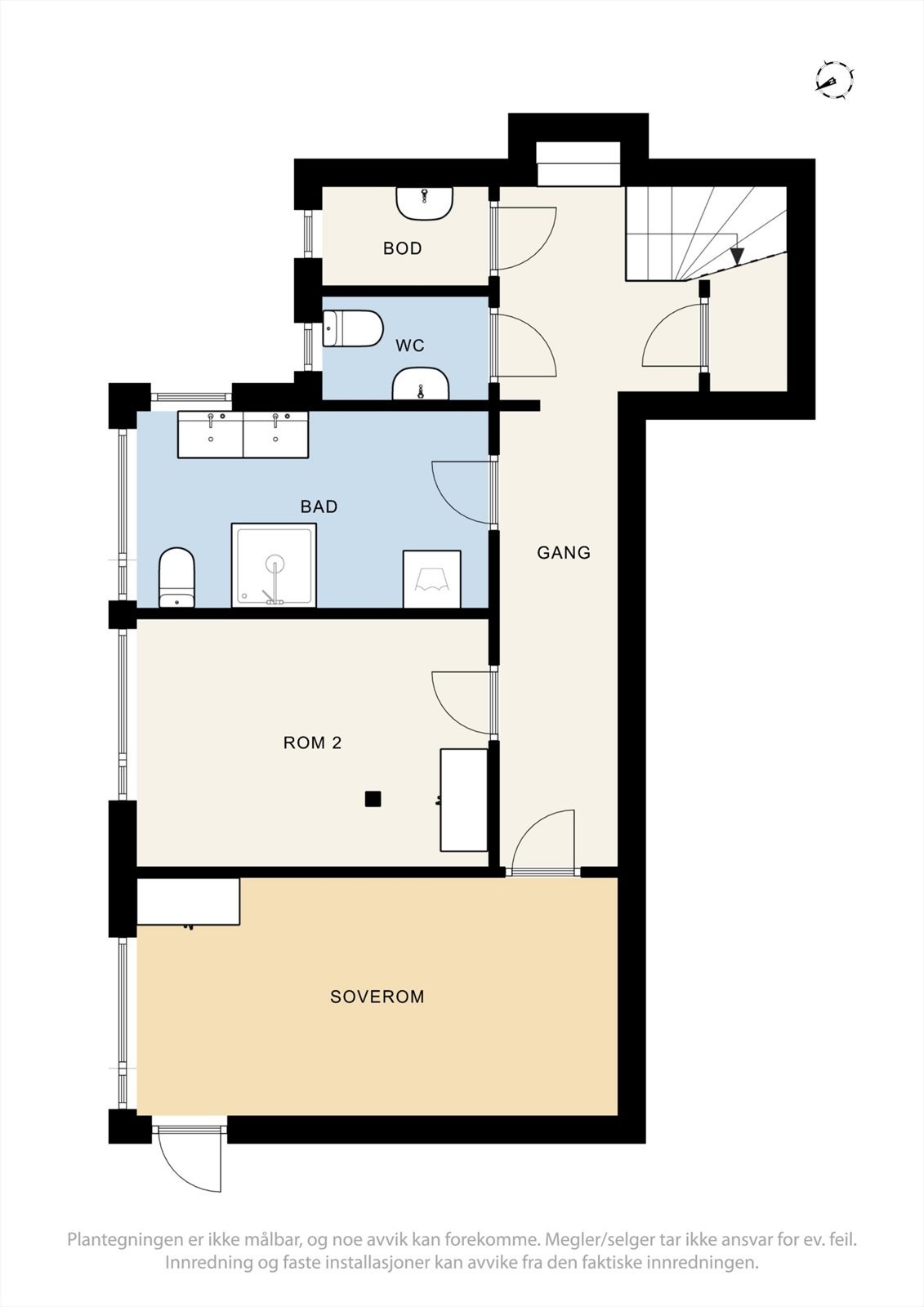 Plantegning tilleggsdel underetasje. Galleribilde