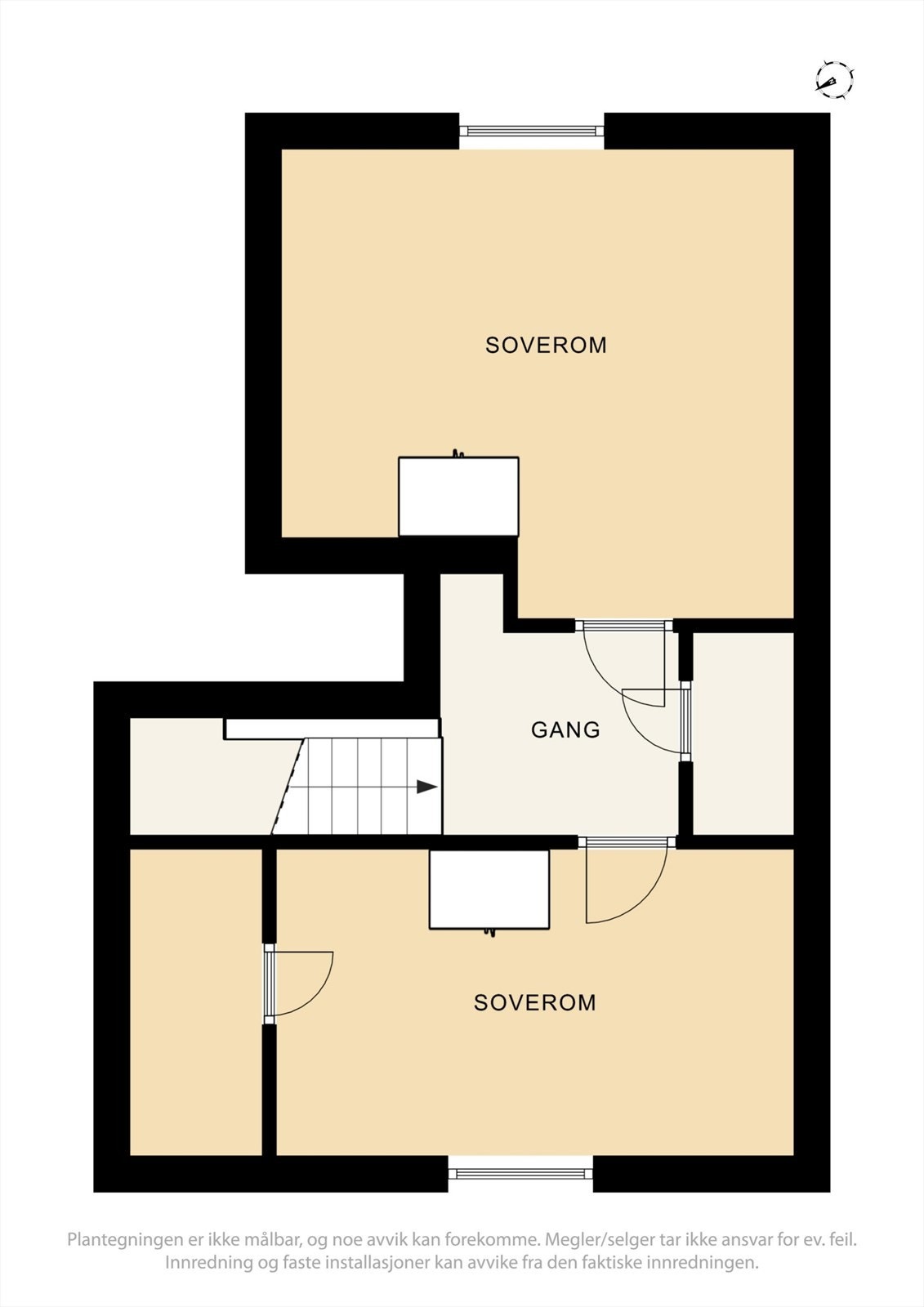 Plantegning 2.etasje hoveddel. Galleribilde