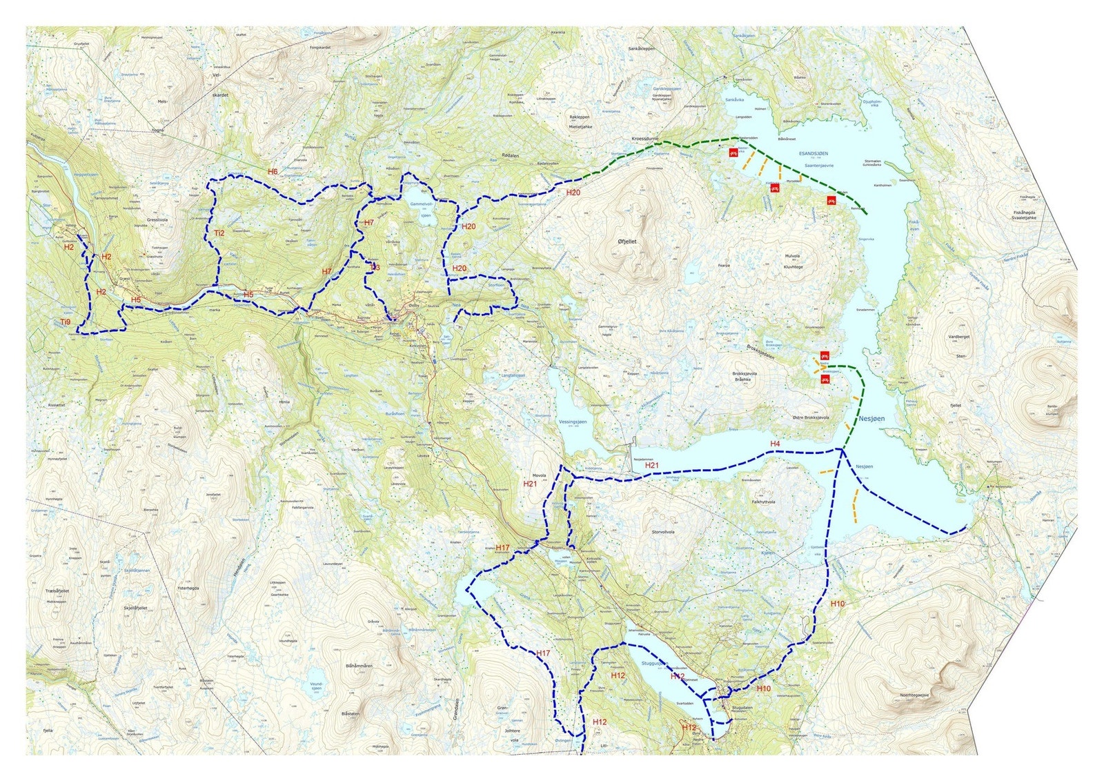 Snøscooter løypenett. Galleribilde