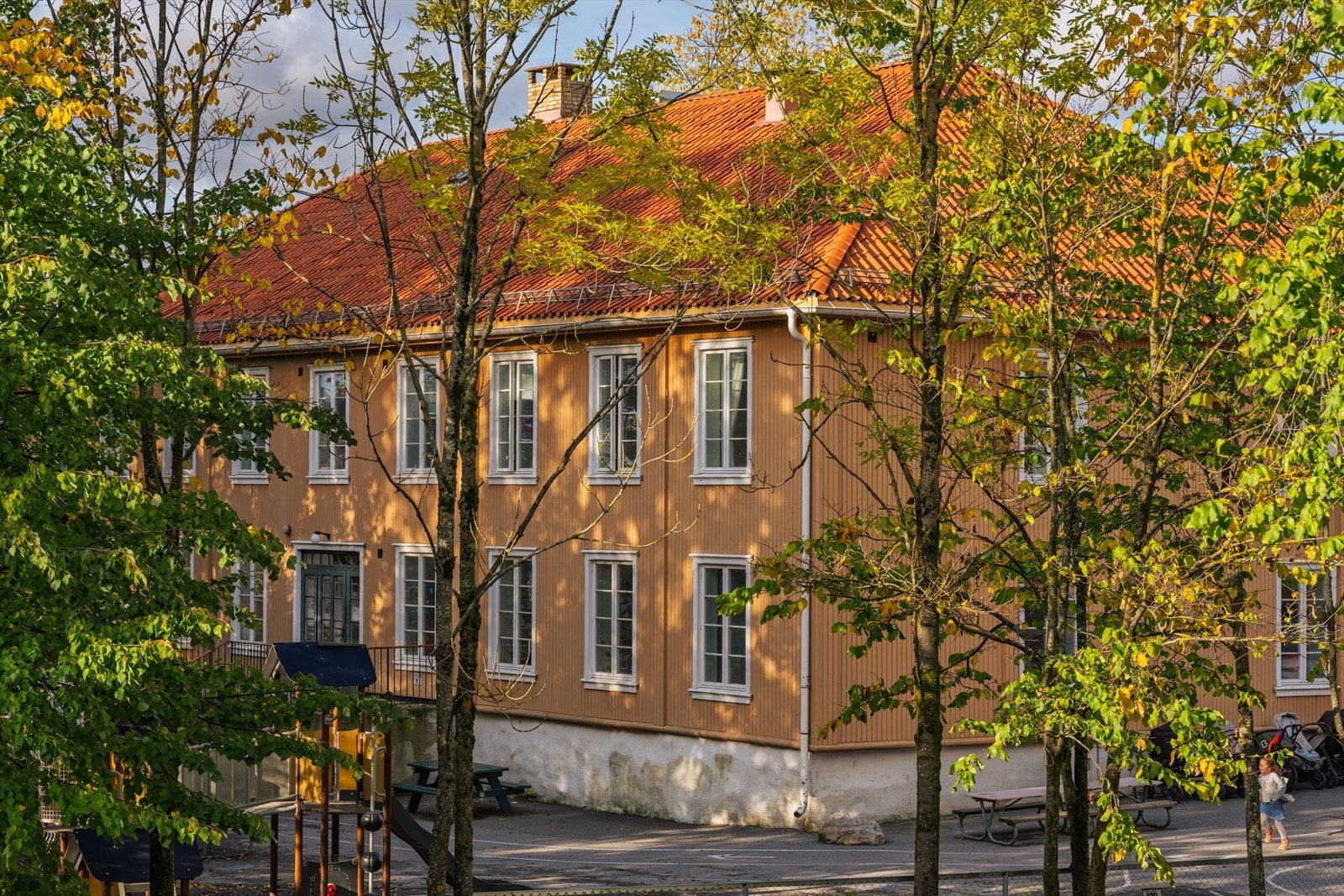 Det er flere skoler og barnehager i området, som Teglverket skole og Hovin barnehage. Galleribilde