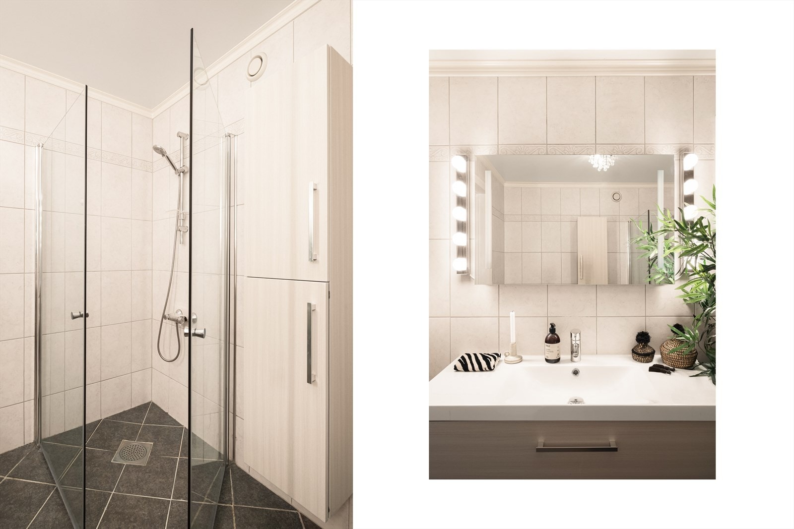 God plass til både vaskemaskin og tørketrommel på badet. Galleribilde