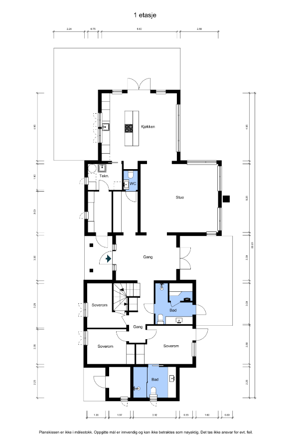 Plantegning 1. etg Galleribilde