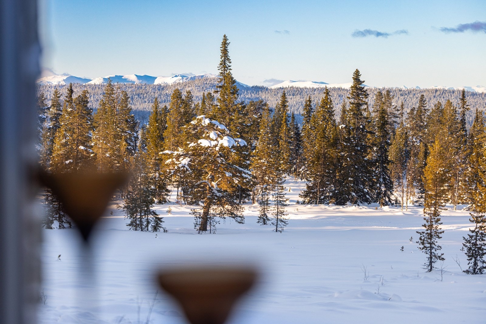 Vakrere enn dette blir det ikke. Her kan du nyte solnedgangen mot Reinskarvet, Skogshorn og Jotunheimen Galleribilde