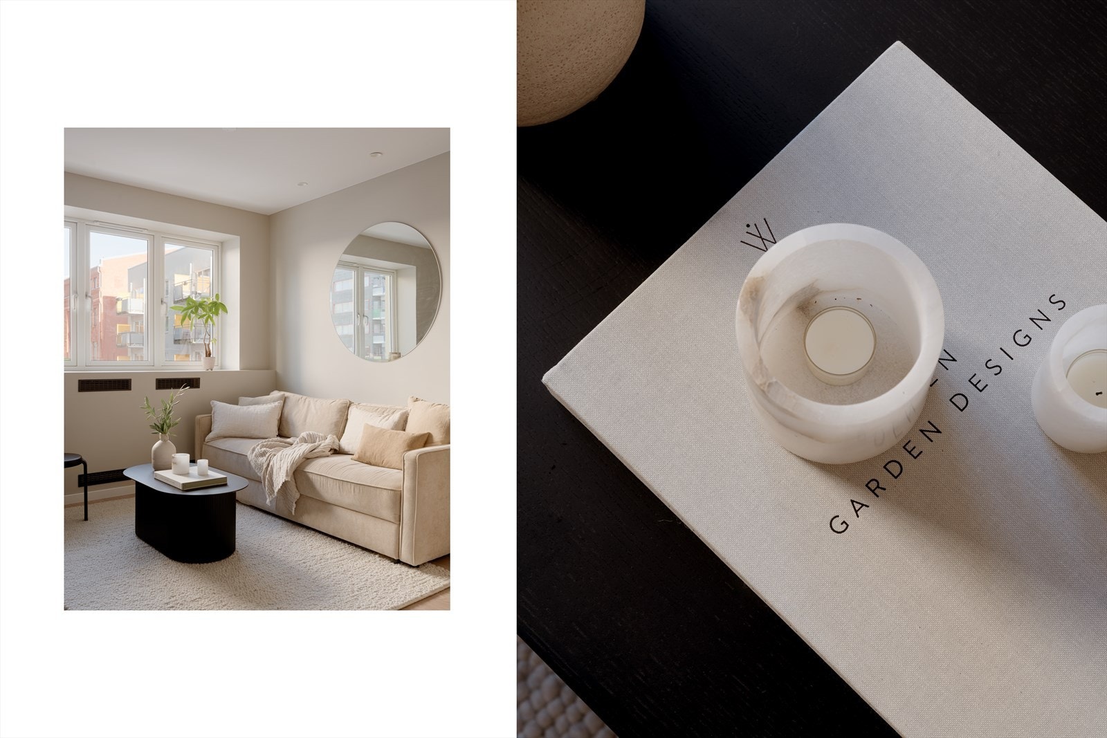 Gjennomtenkte materialvalg og en dempet fargepalett skaper en behagelig atmosfære. Radiatorene er pent innfelt i vinduskarmene. Galleribilde