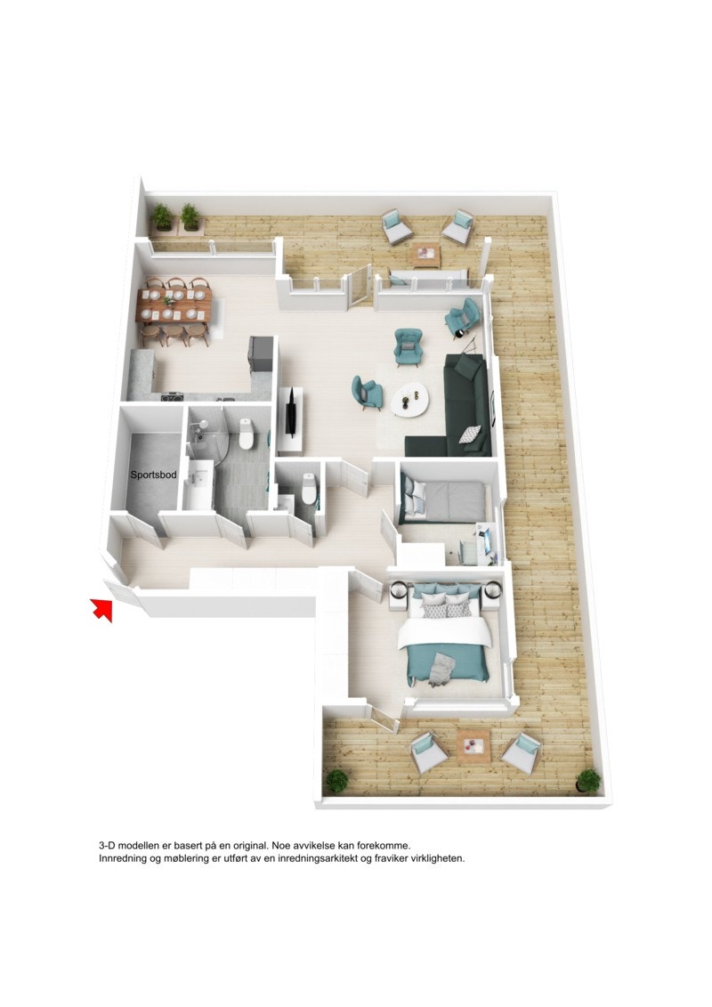 3D Plantegning Galleribilde