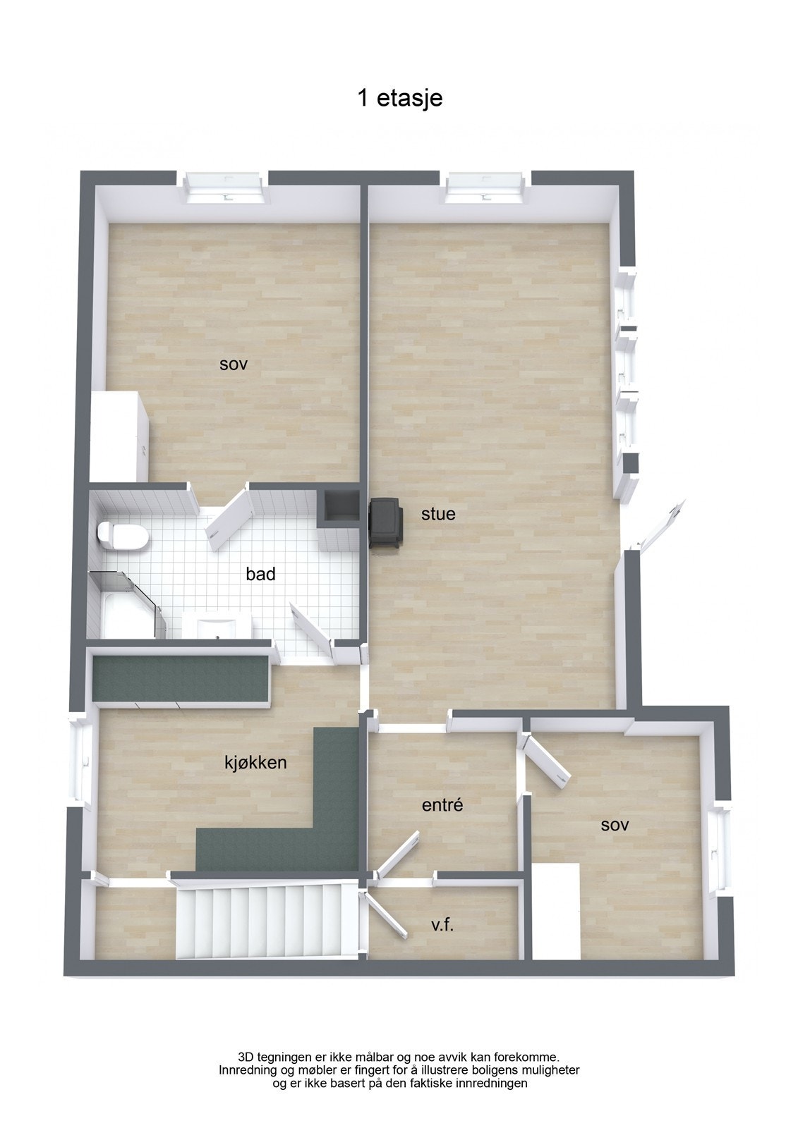 Plantegning 1.etg Galleribilde