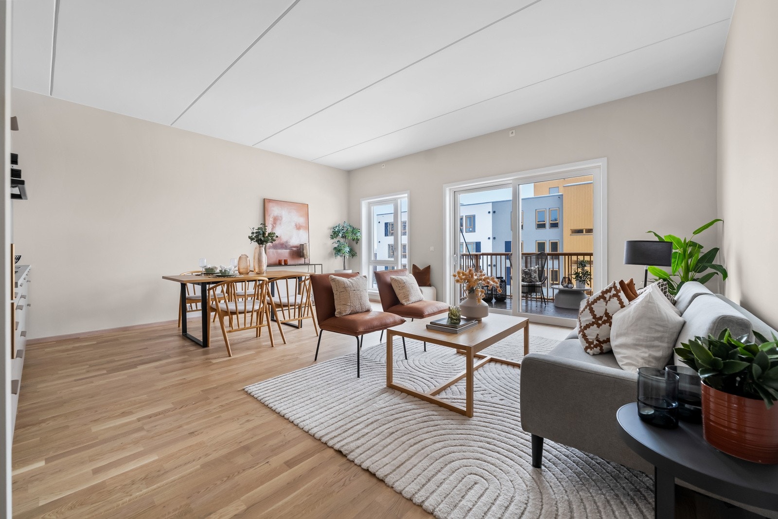 En nyoppført og moderne 3-roms leilighet i det populære prosjektet Asper Hageby på Kløfta, i Ullensaker kommune. Galleribilde