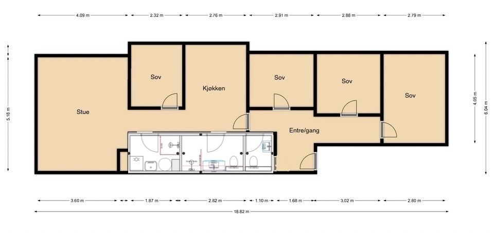 Plantegning av leiligheten. Galleribilde