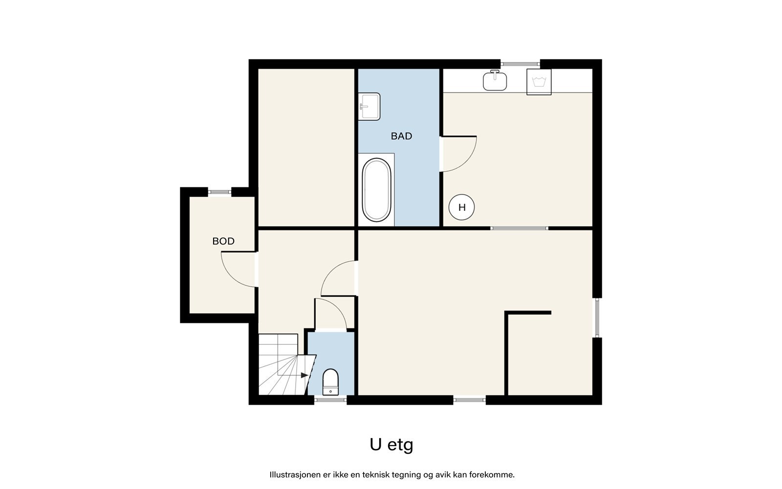 Plantegning underetasje. Galleribilde