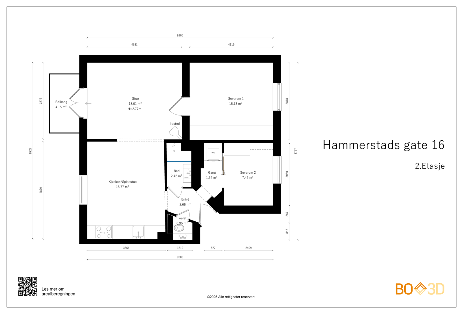 Plantegning - alle rommene er romslige med fine og naturlige soner for innredning. Galleribilde