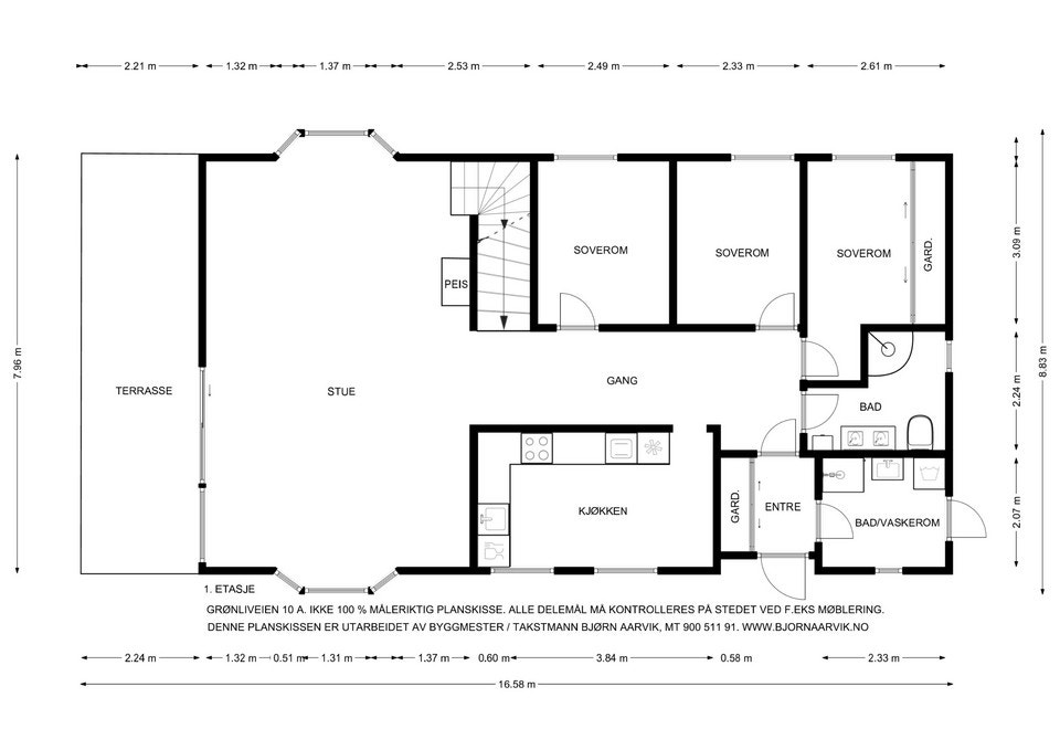 Plantegning 1. etg. Galleribilde