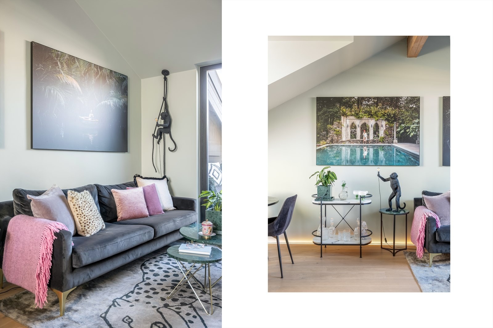 Stuen er lys og luftig, med store vindusflater som slipper inn rikelig med naturlig lys. Galleribilde