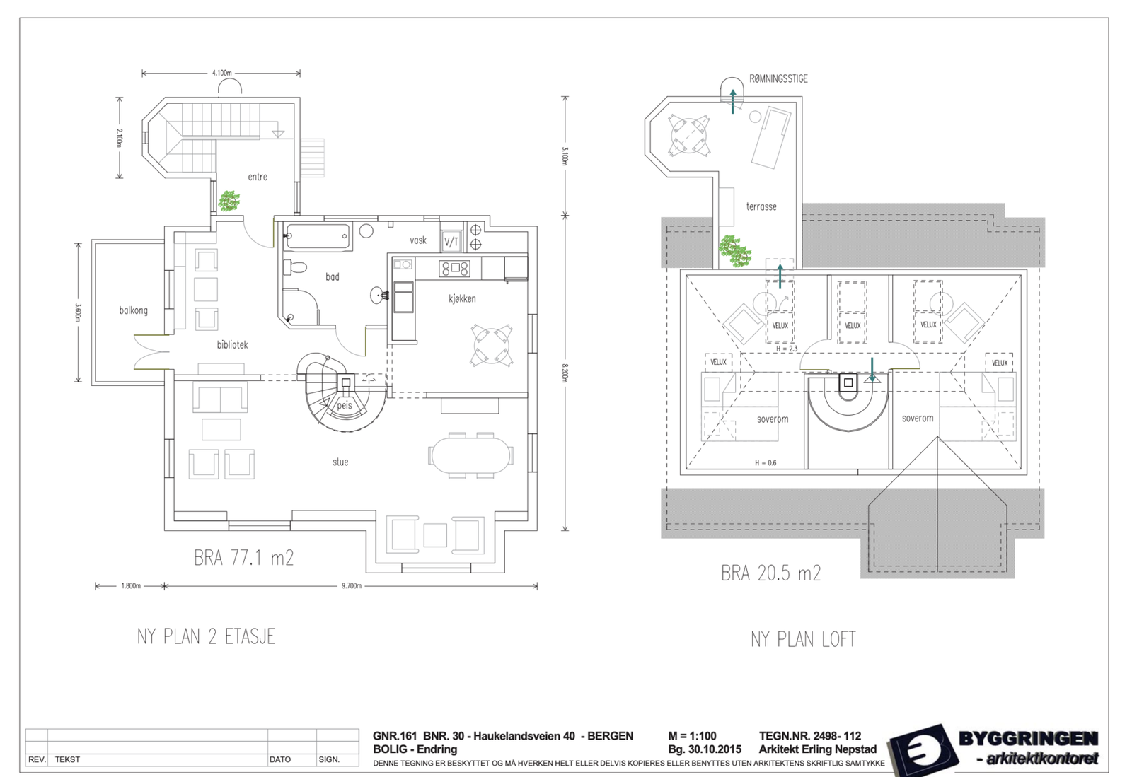 Planskisse 2. etasje og loft Galleribilde
